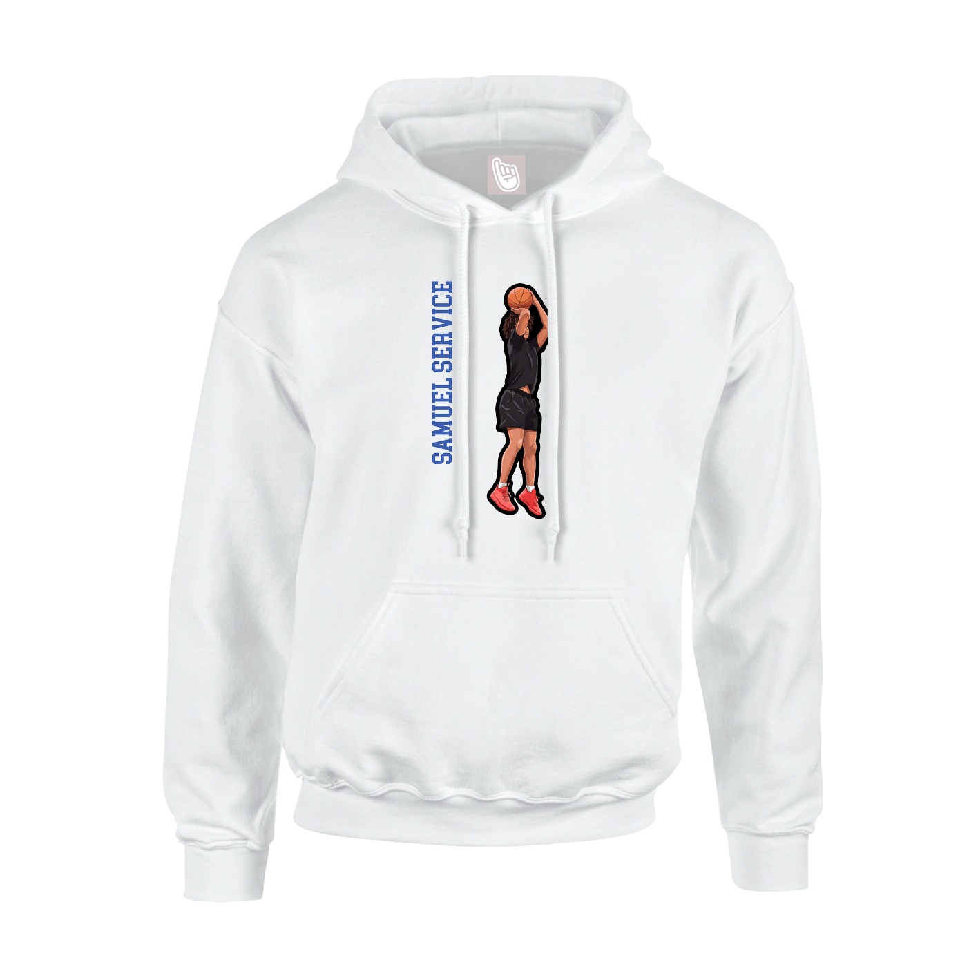 Hoodie — Name Vertical in White