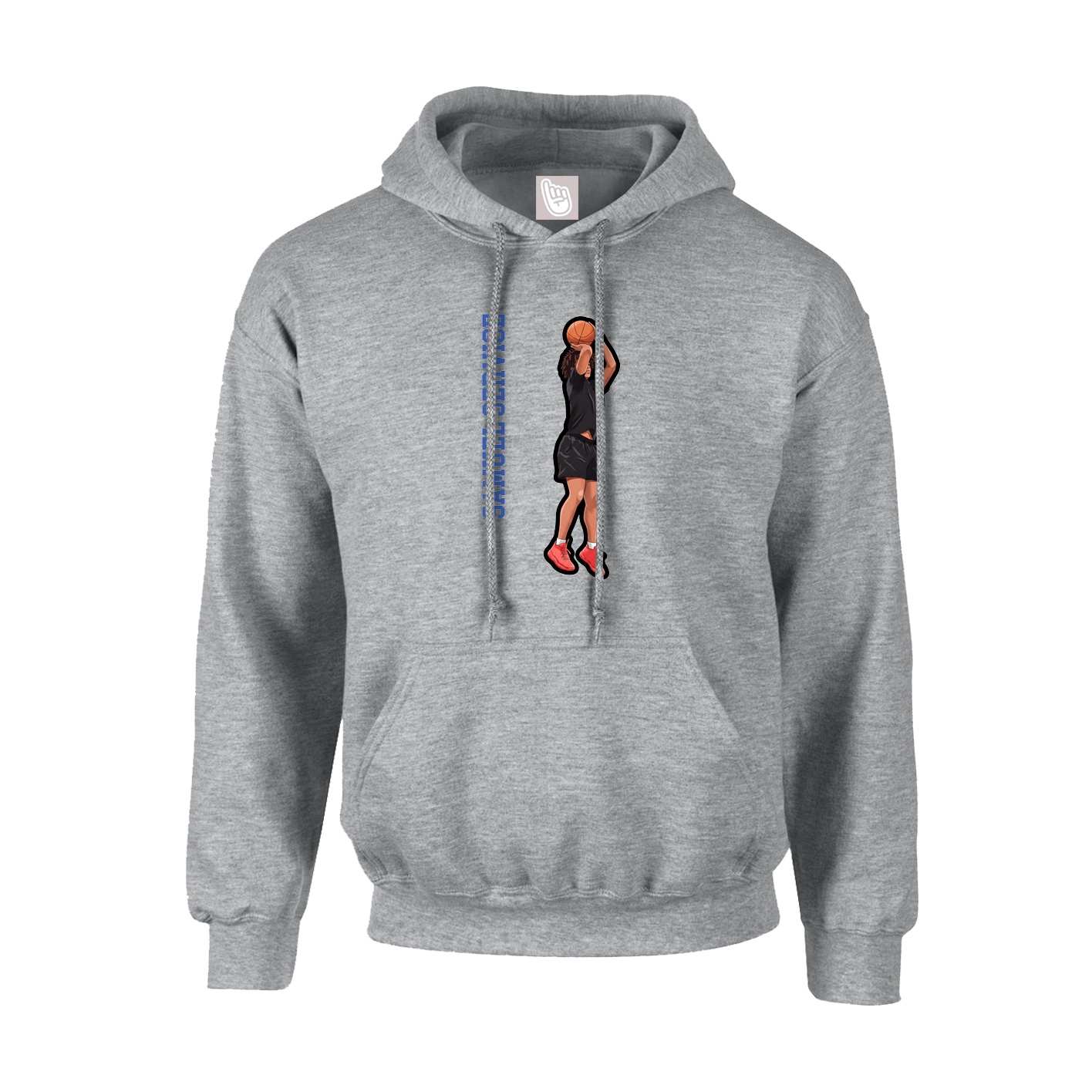 Youth Hoodie — Name Vertical in Grey