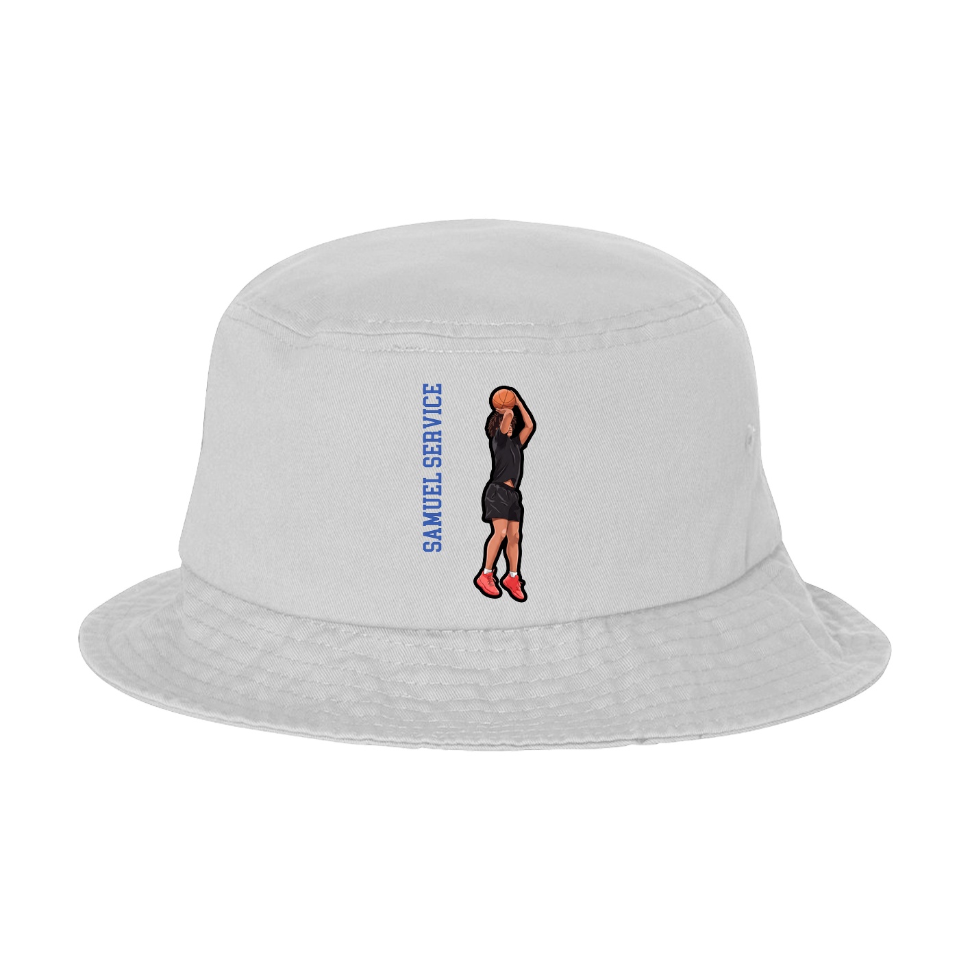 Bucket Cap — Name Vertical in White