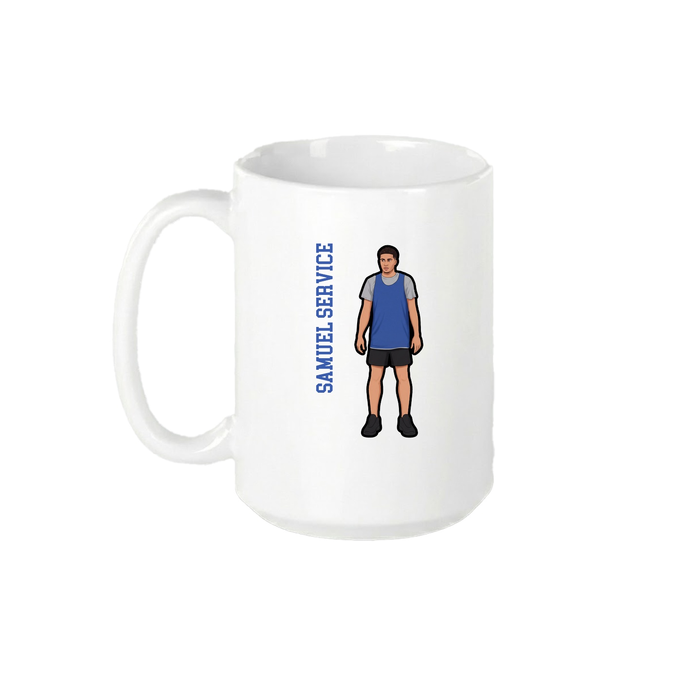 15oz Coffee Mug — Name Vertical in White