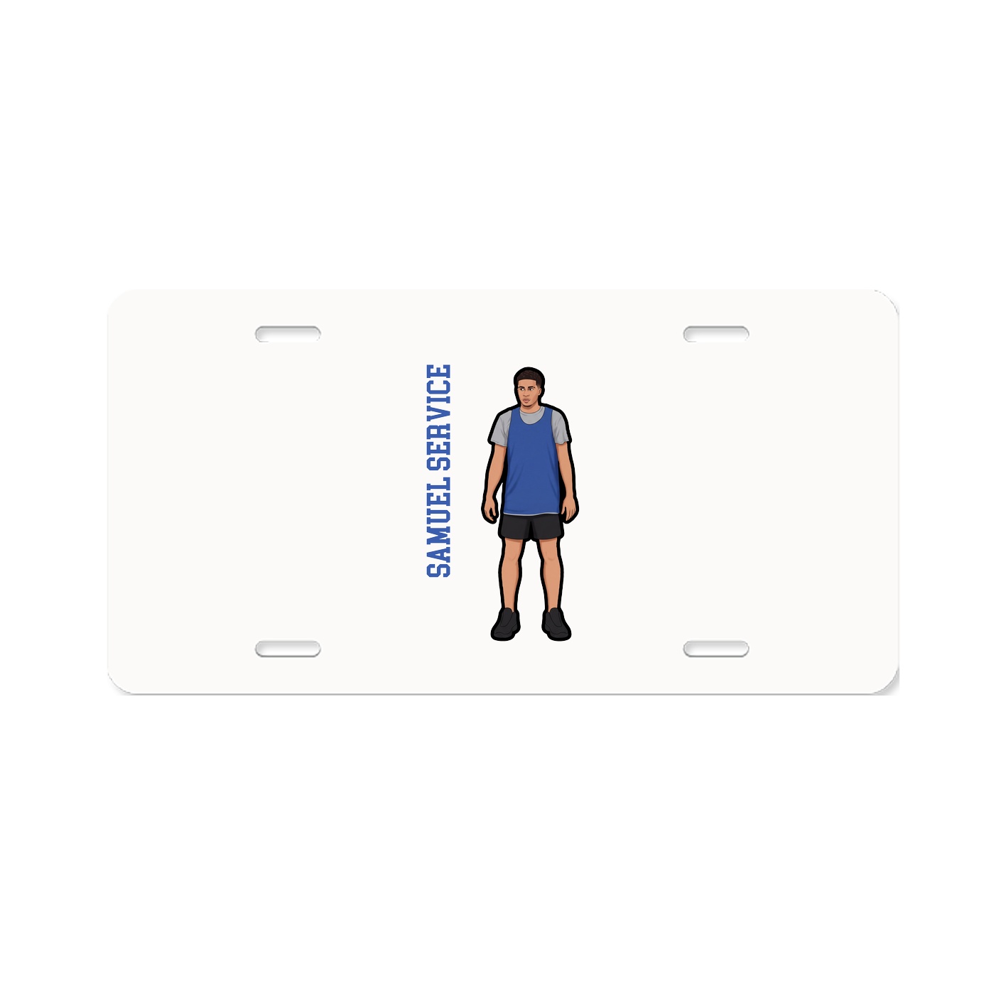 License Plate — Name Vertical in Classic
