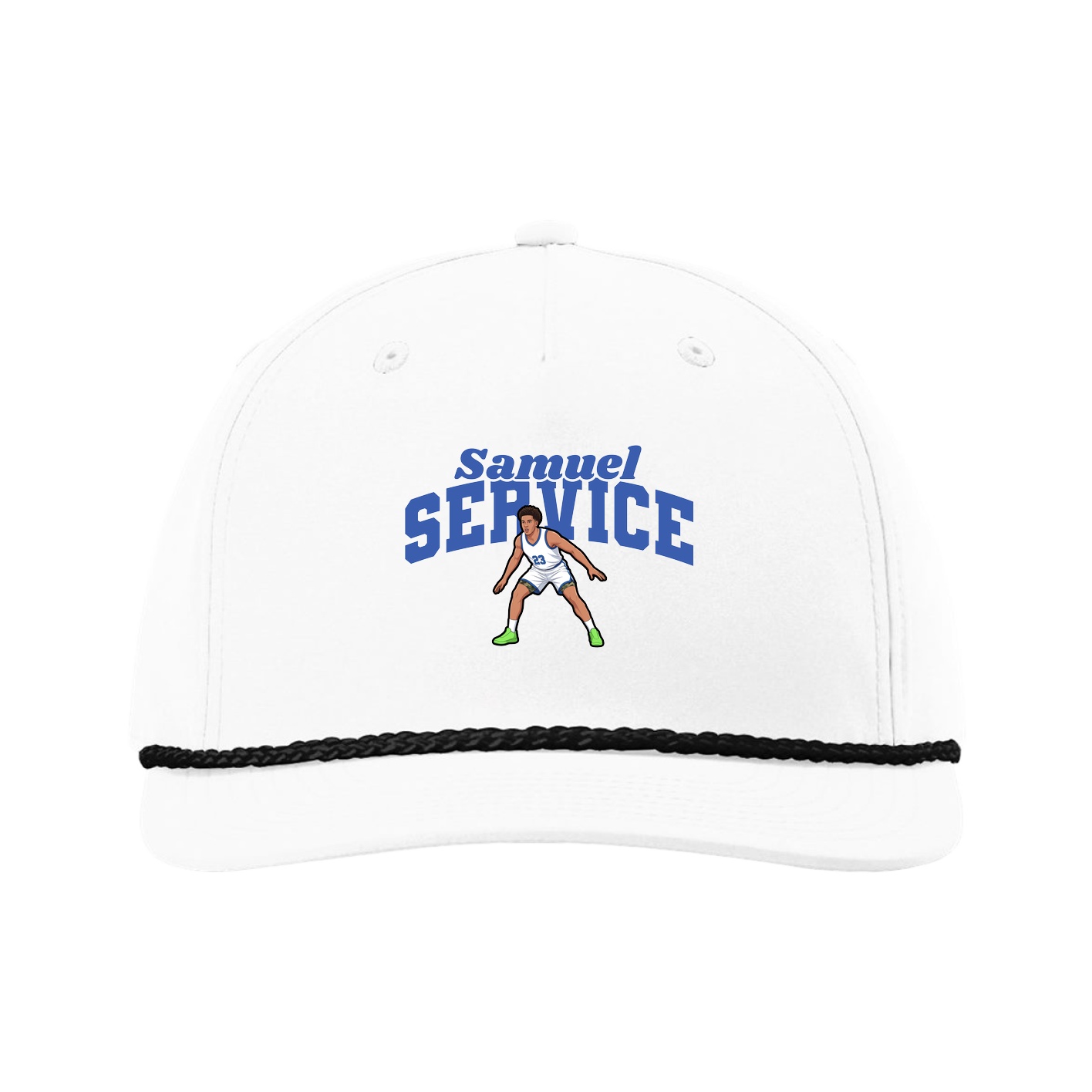 Five-Panel Classic Rope Cap — Signature Arch in White