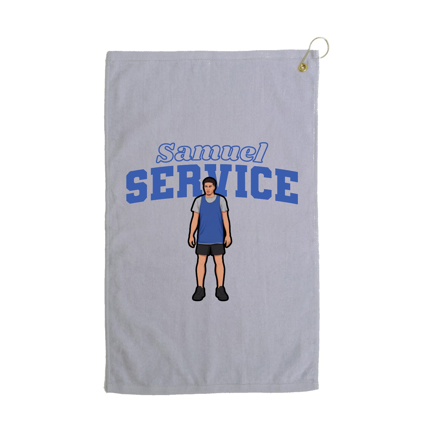 Golf Towel — Name Arch in Grey