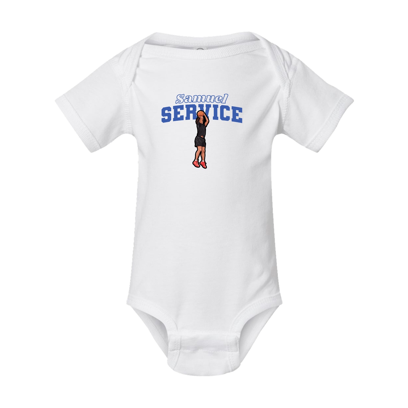 Baby Onesie — Name Arch in White