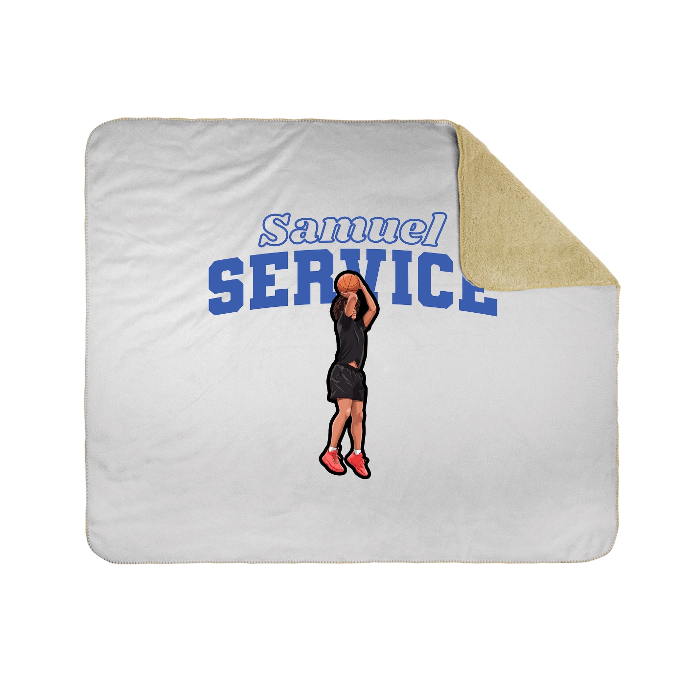 Throw Blanket — Name Arch in White