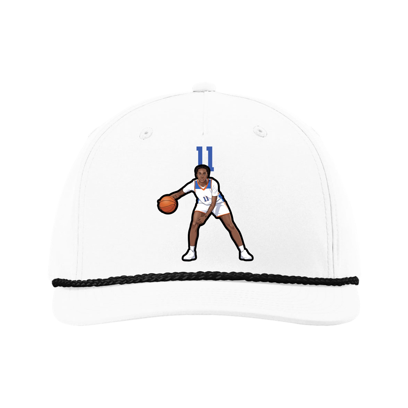 Five-Panel Classic Rope Cap — Number Top in White