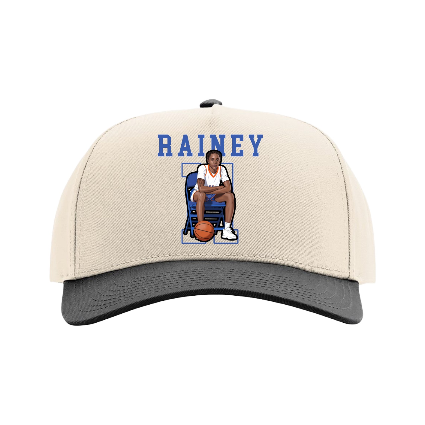 Full Fabric Five-Panel Champ Cap — Shirsey in Cream/Black