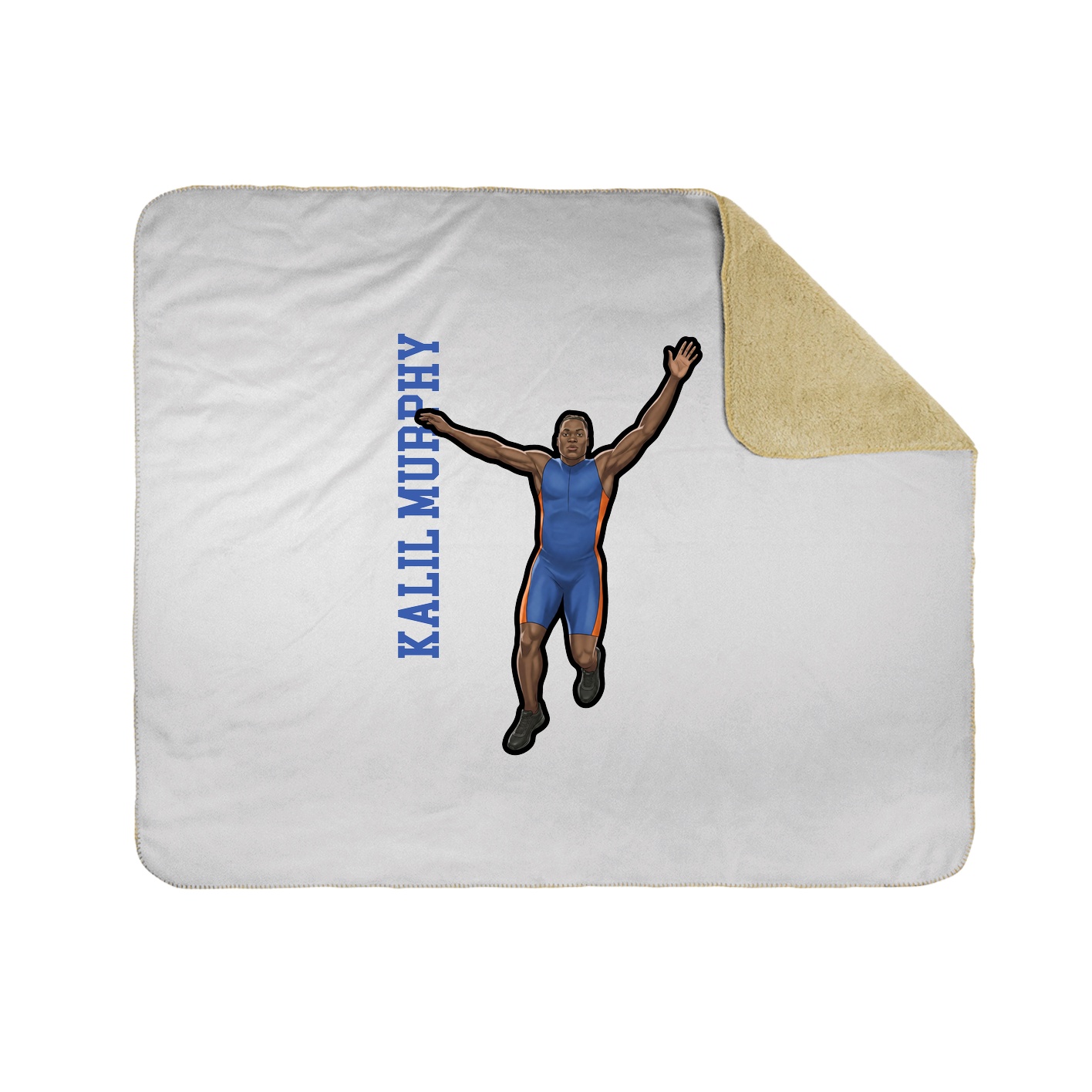 Throw Blanket — Name Vertical in White