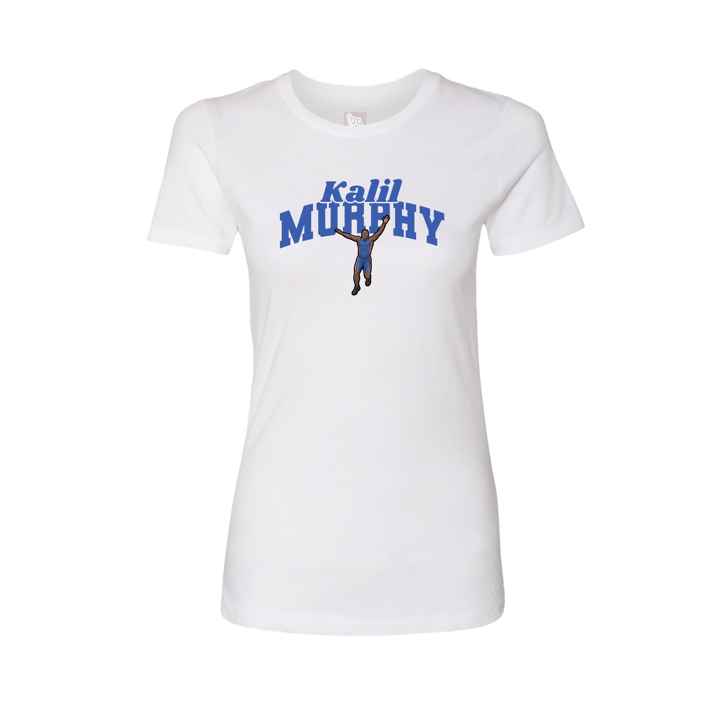 Fitted Women's Tee — Signature Arch in White
