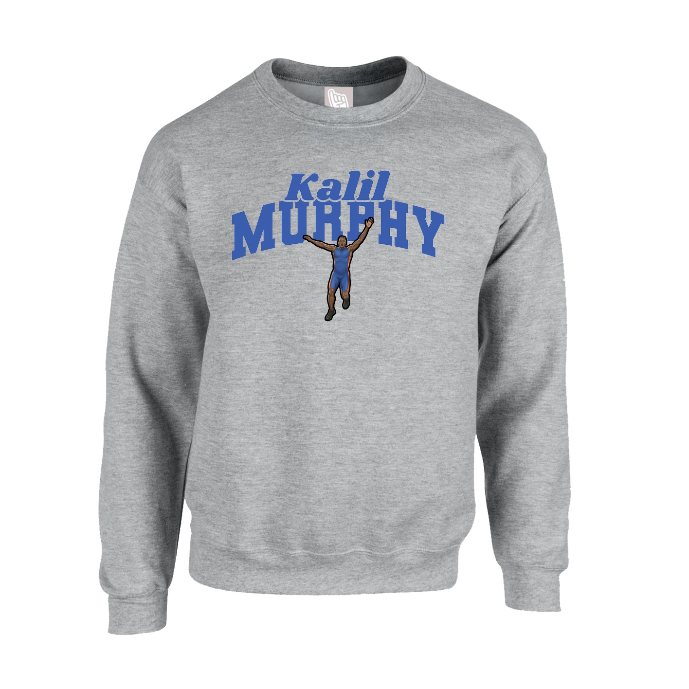 Fleece Crew — Signature Arch in Grey