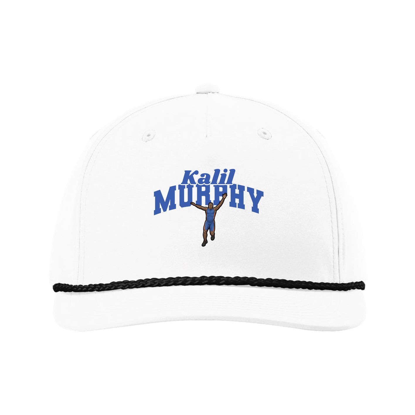 Five-Panel Classic Rope Cap — Signature Arch in White
