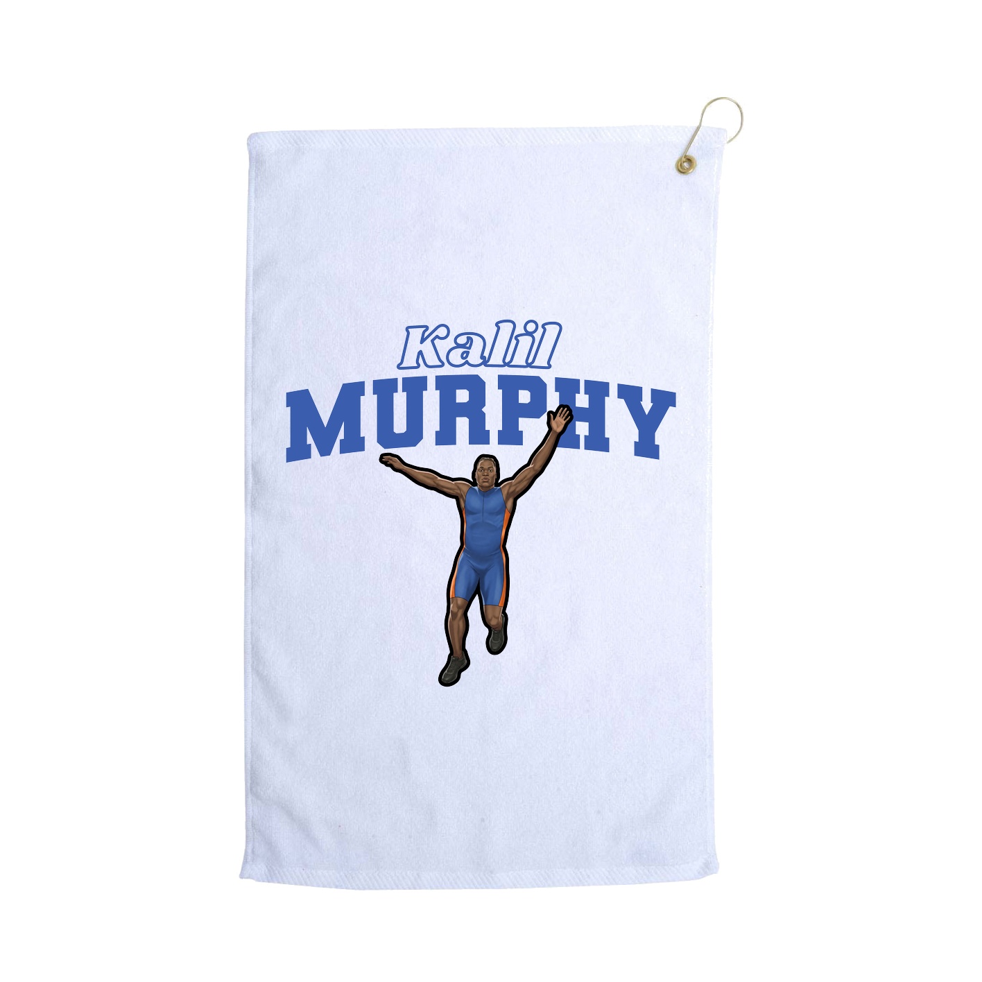 Golf Towel — Name Arch in White