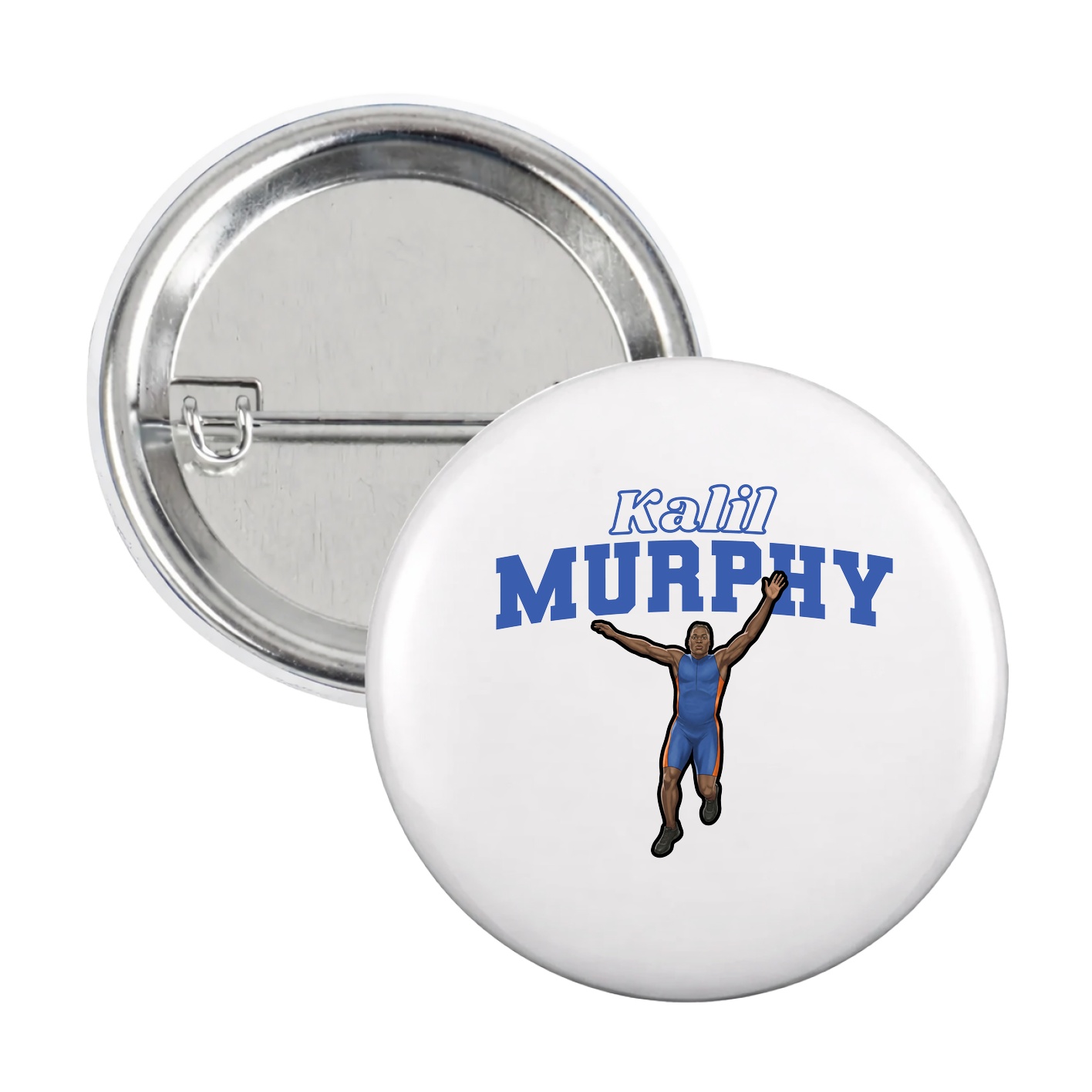 Game Day Button — Name Arch in White
