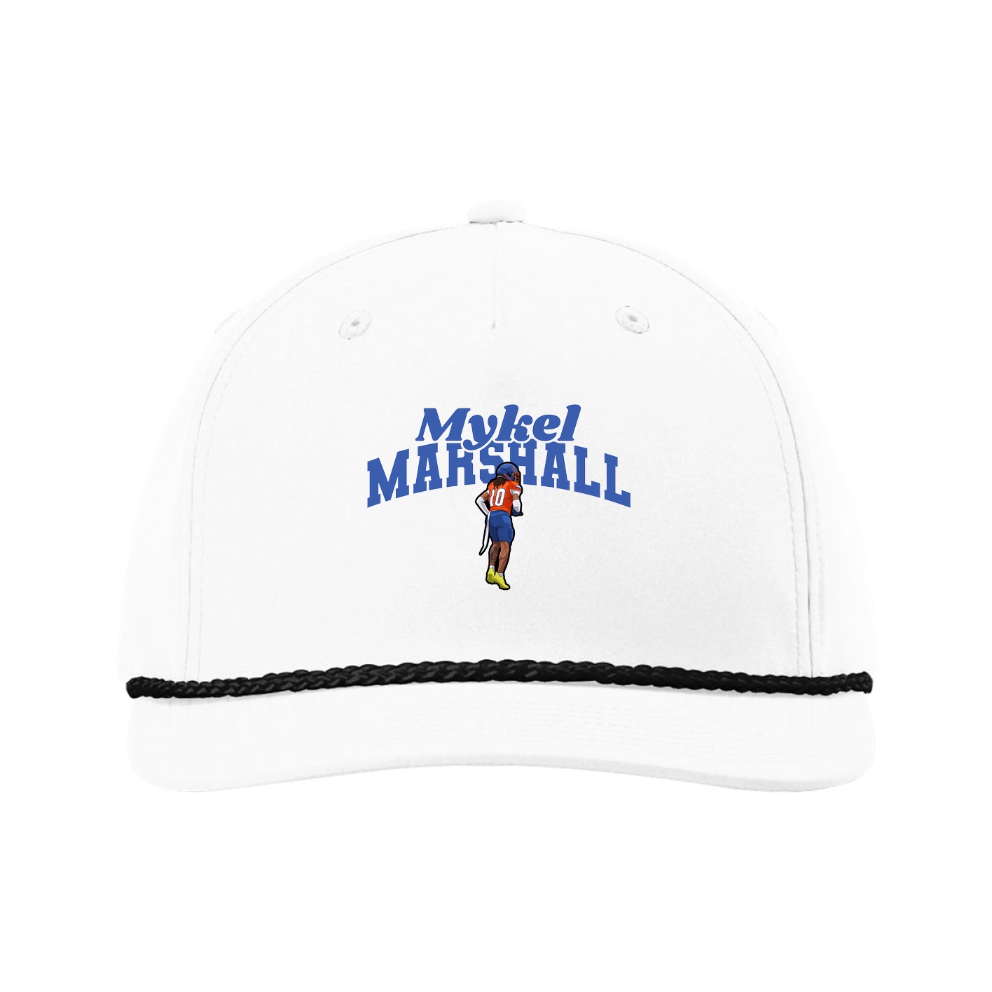 Five-Panel Classic Rope Cap — Signature Arch in White