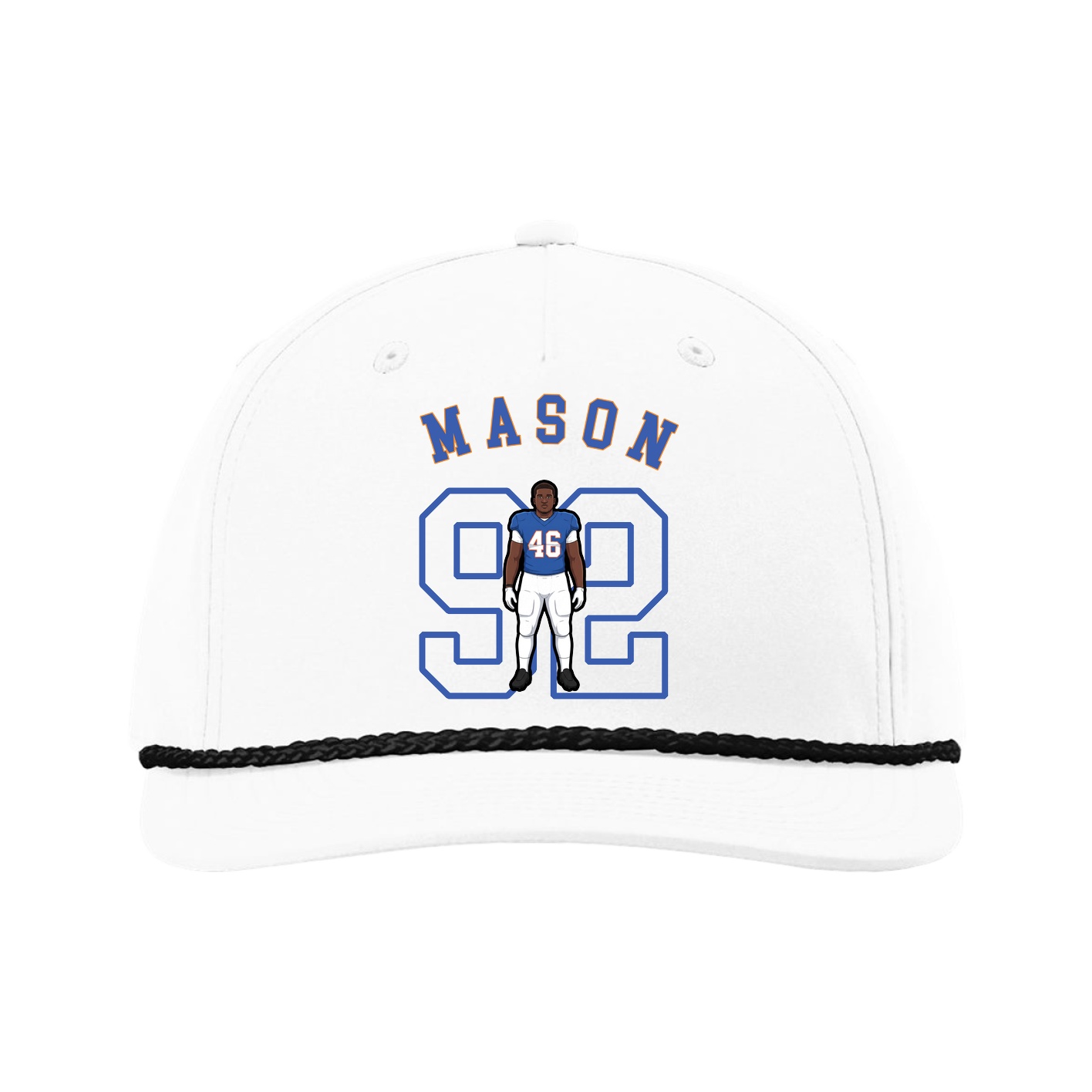 Five-Panel Classic Rope Cap — Shirsey Arch in White