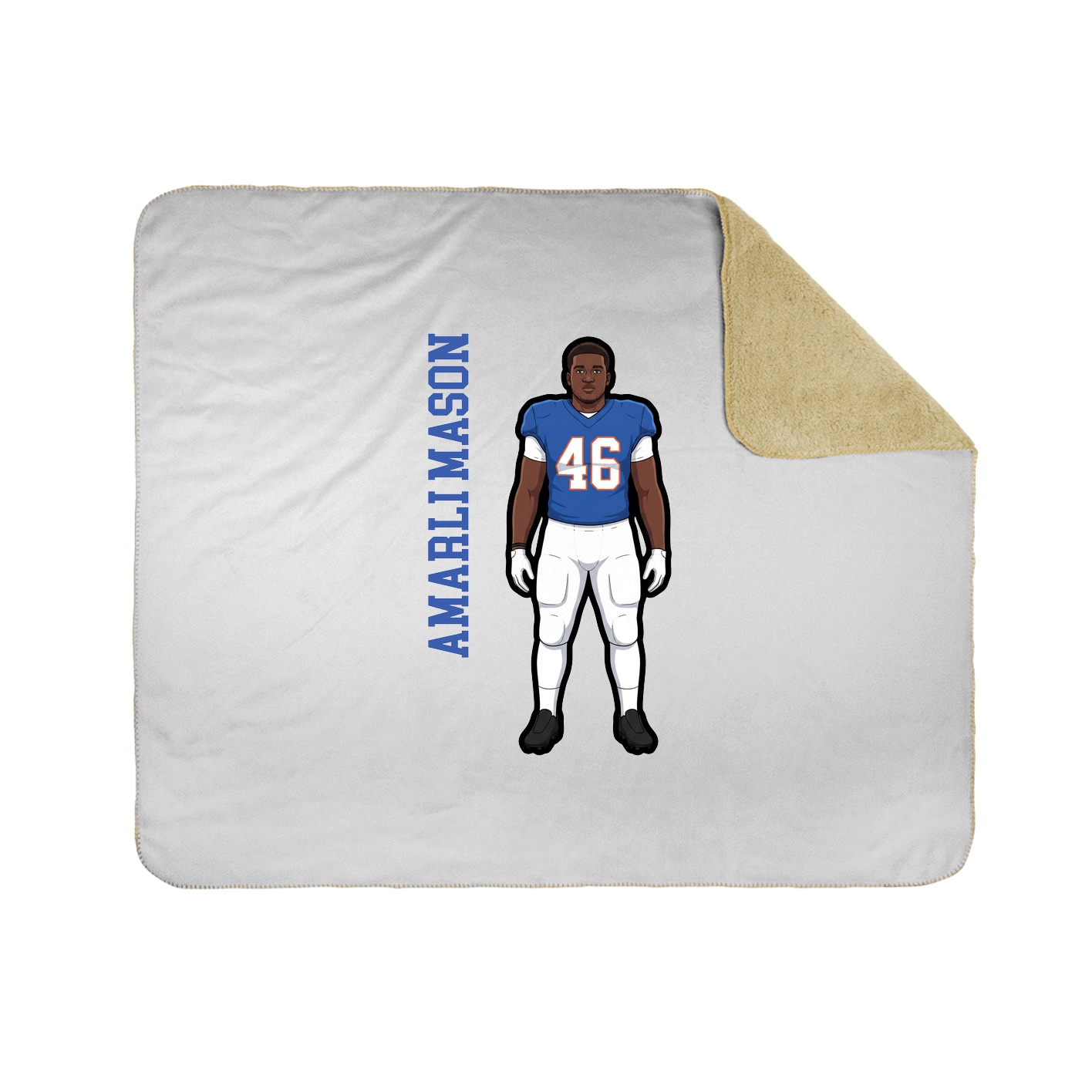 Throw Blanket — Name Vertical in White