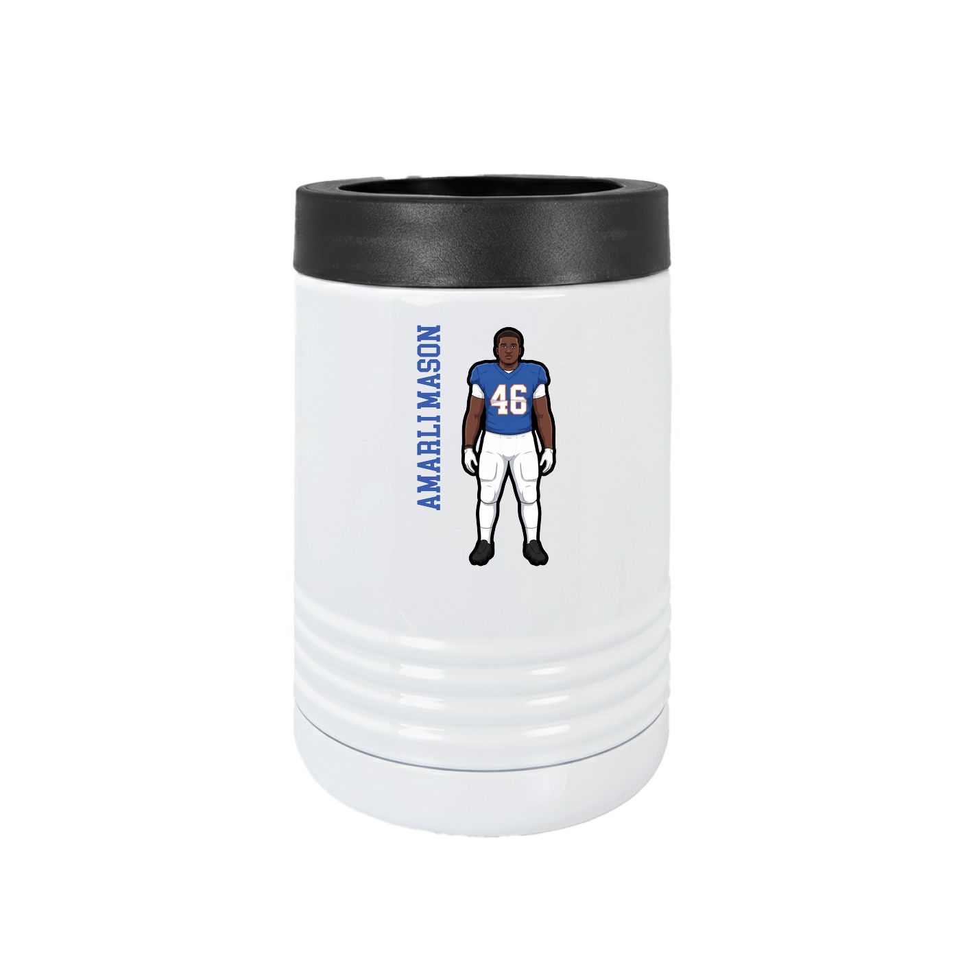 Beverage Holder — Name Vertical in White