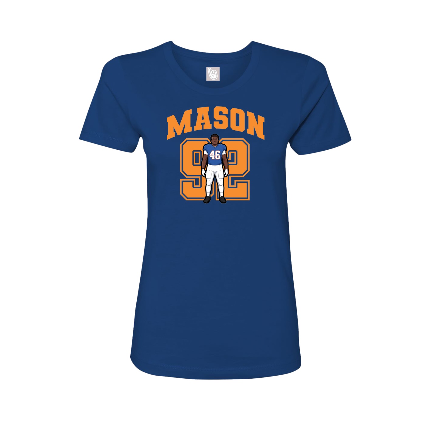 Fitted Women's Tee — Number in Royal