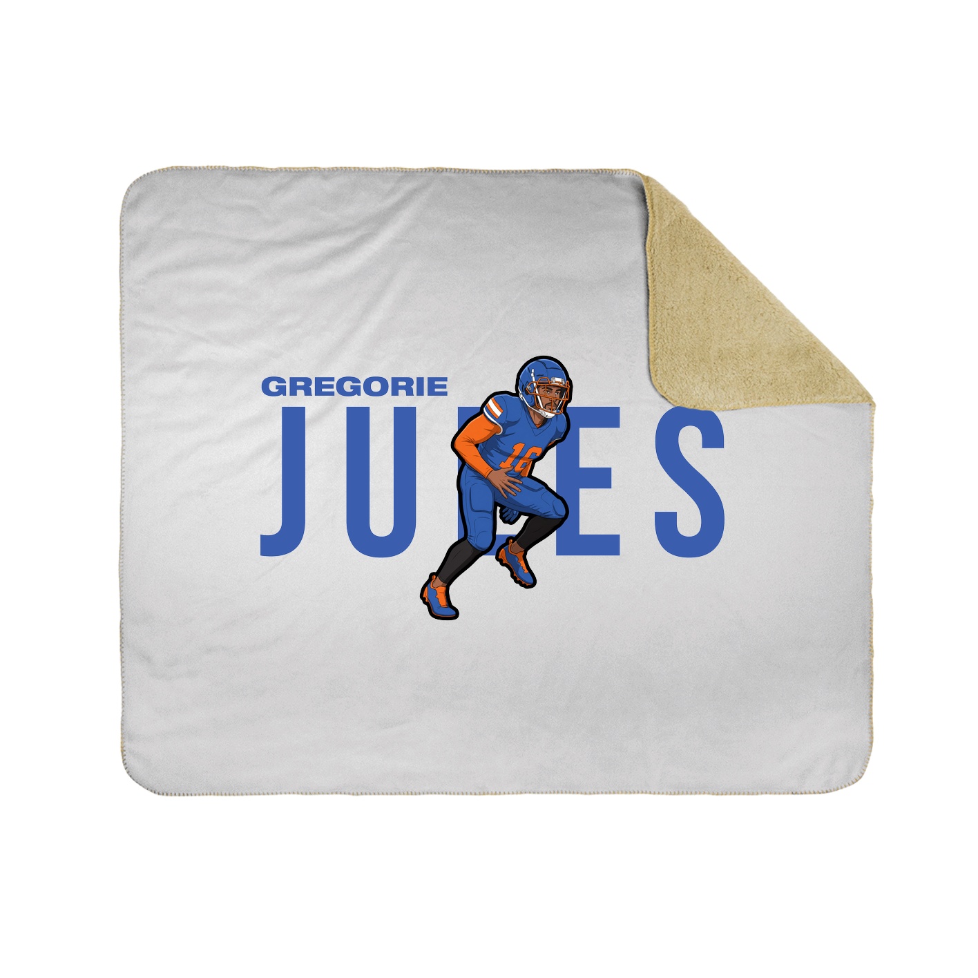 Throw Blanket — Player Name in White