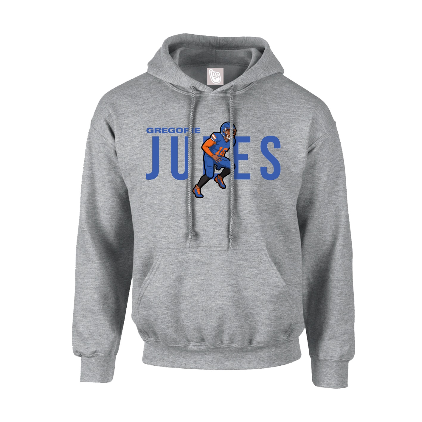 Hoodie — Player Name in Grey