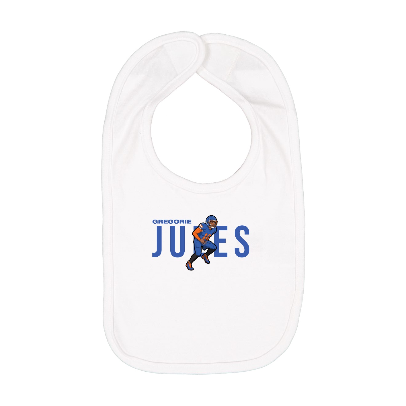 Infant Bib — Player Name in White