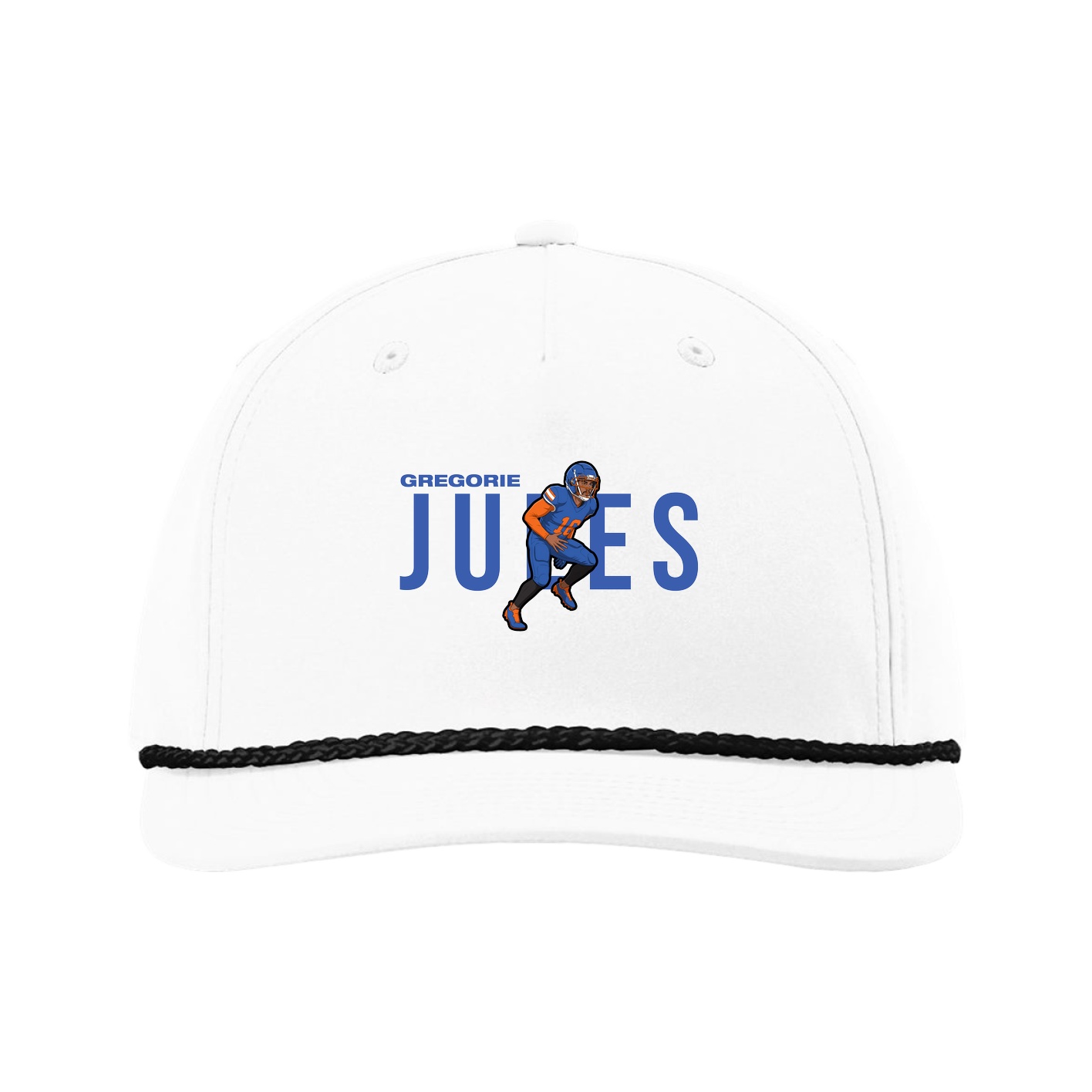 Five-Panel Classic Rope Cap — Player Name in White