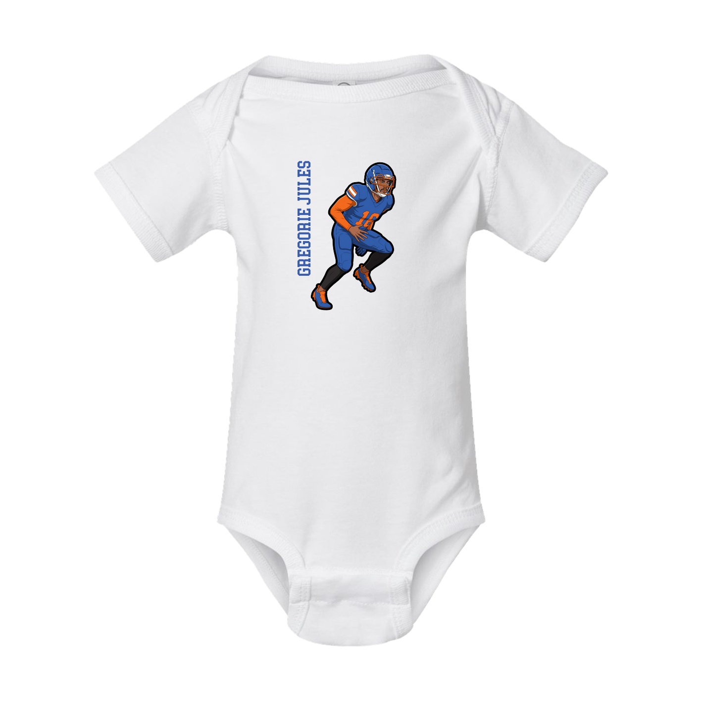 Baby Onesie — Name Vertical in White