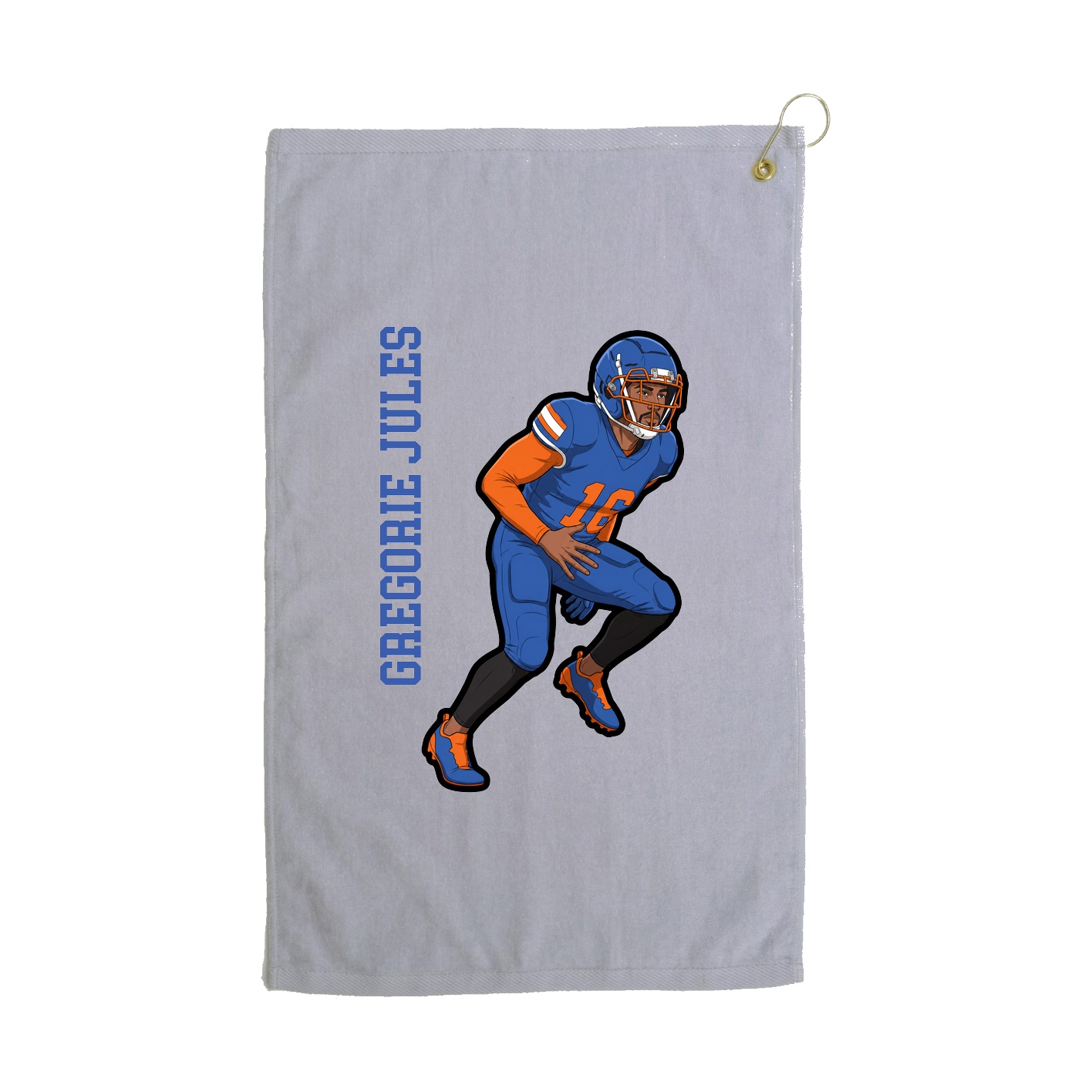 Golf Towel — Name Vertical in Grey