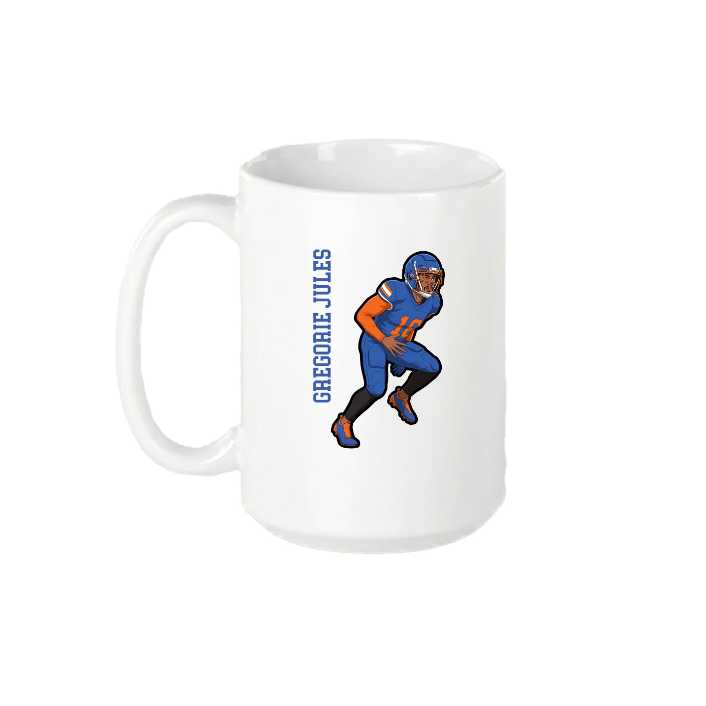 15oz Coffee Mug — Name Vertical in White