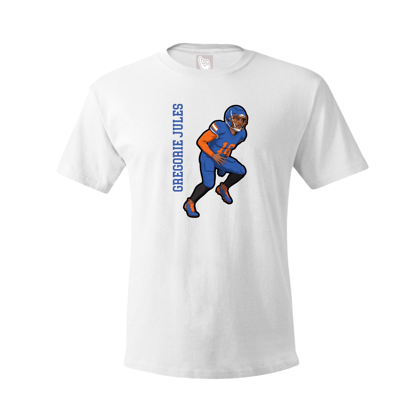 Tee — Name Vertical in White