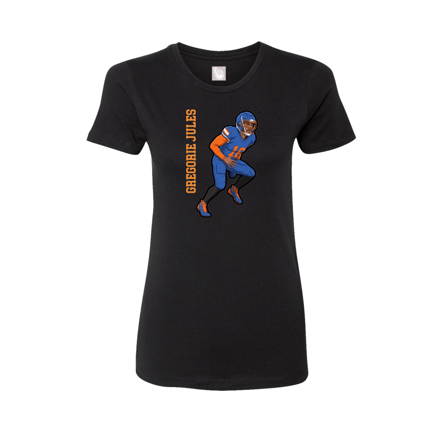 Fitted Women's Tee — Name Vertical in Black