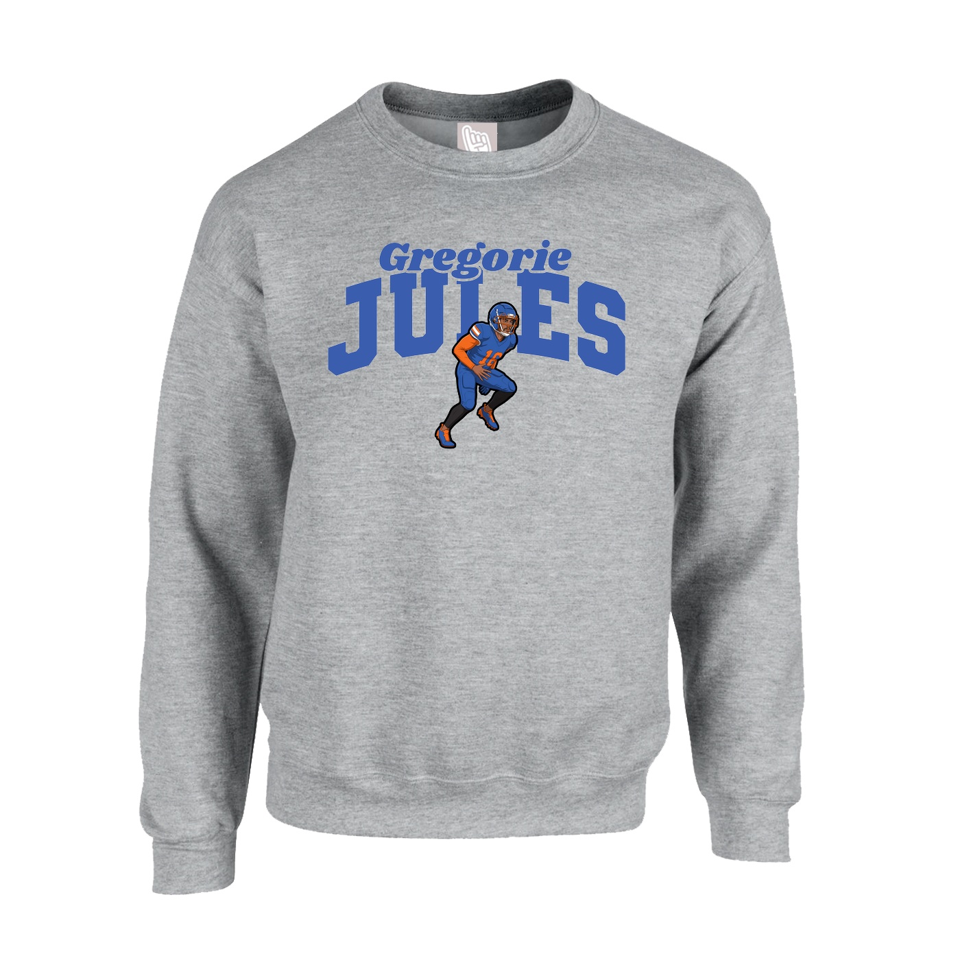 Fleece Crew — Signature Arch in Grey