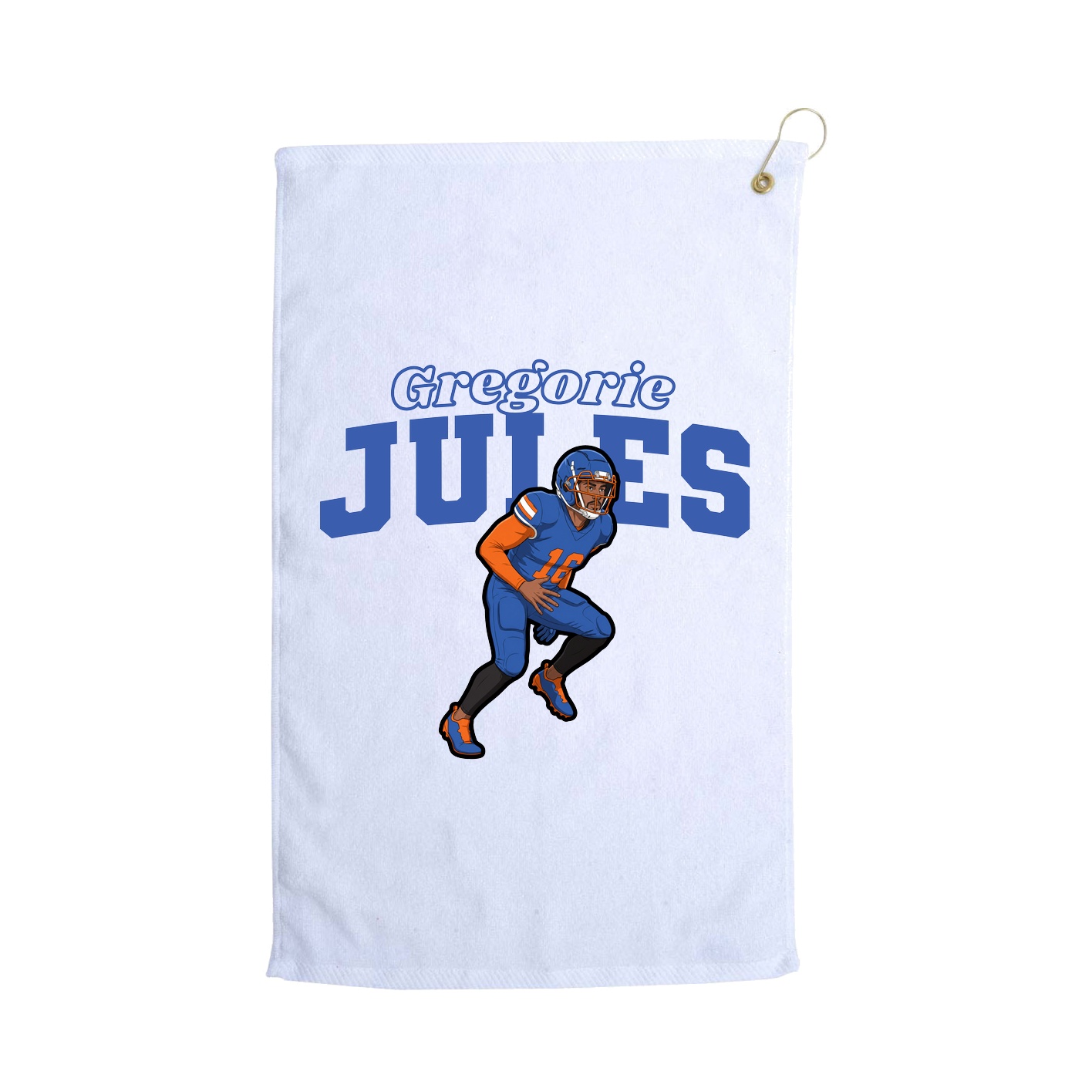 Golf Towel — Name Arch in White