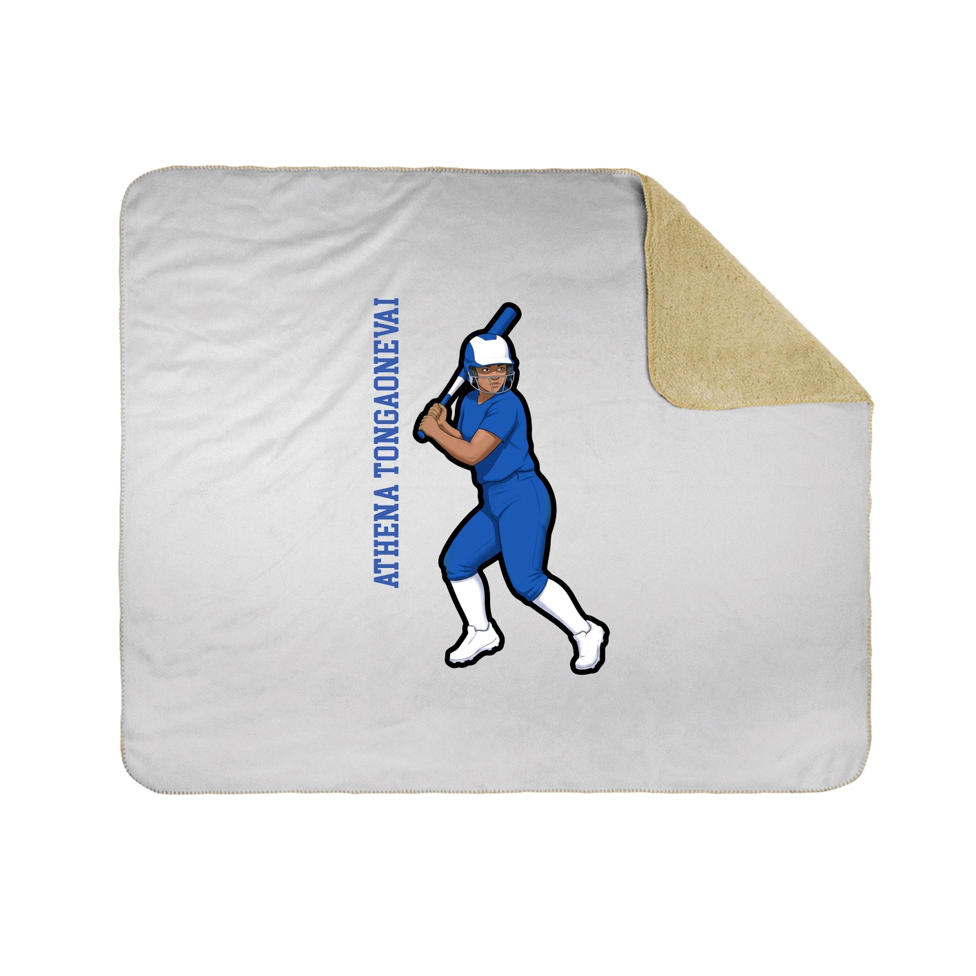 Throw Blanket — Name Vertical in White