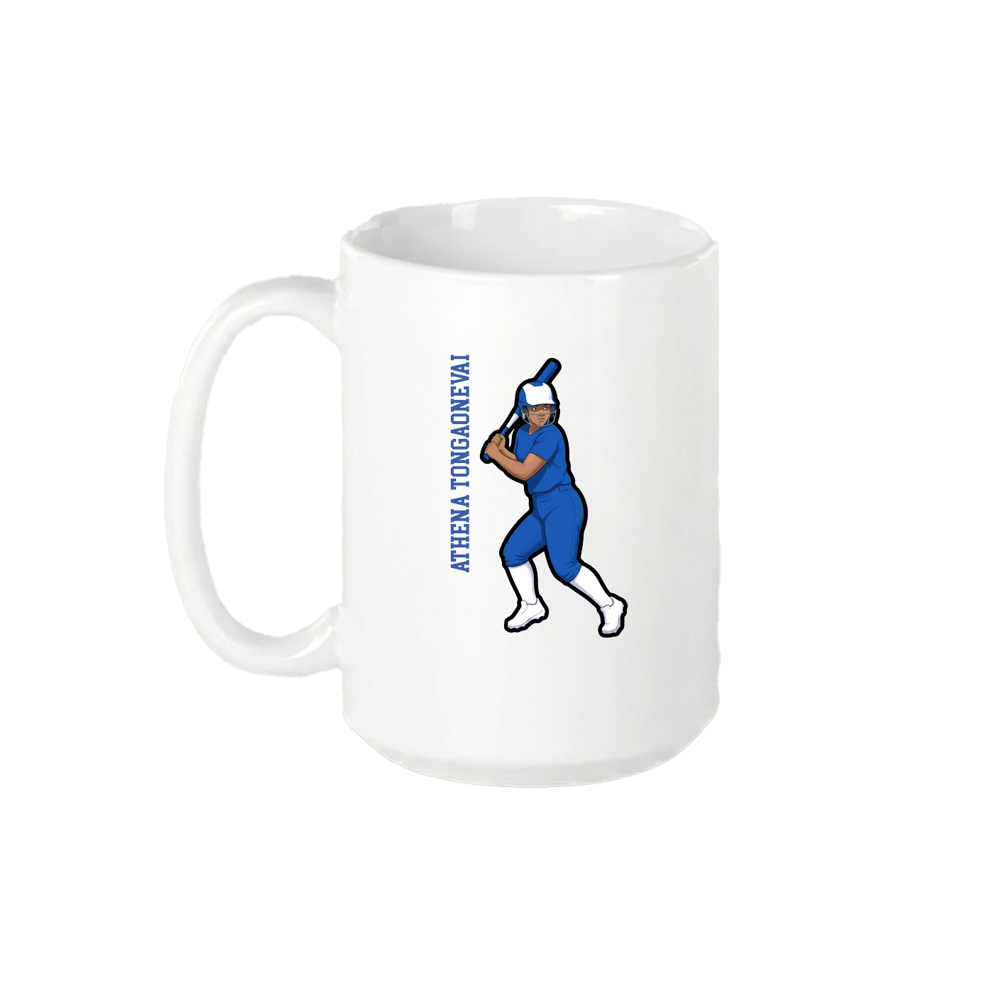 15oz Coffee Mug — Name Vertical in White