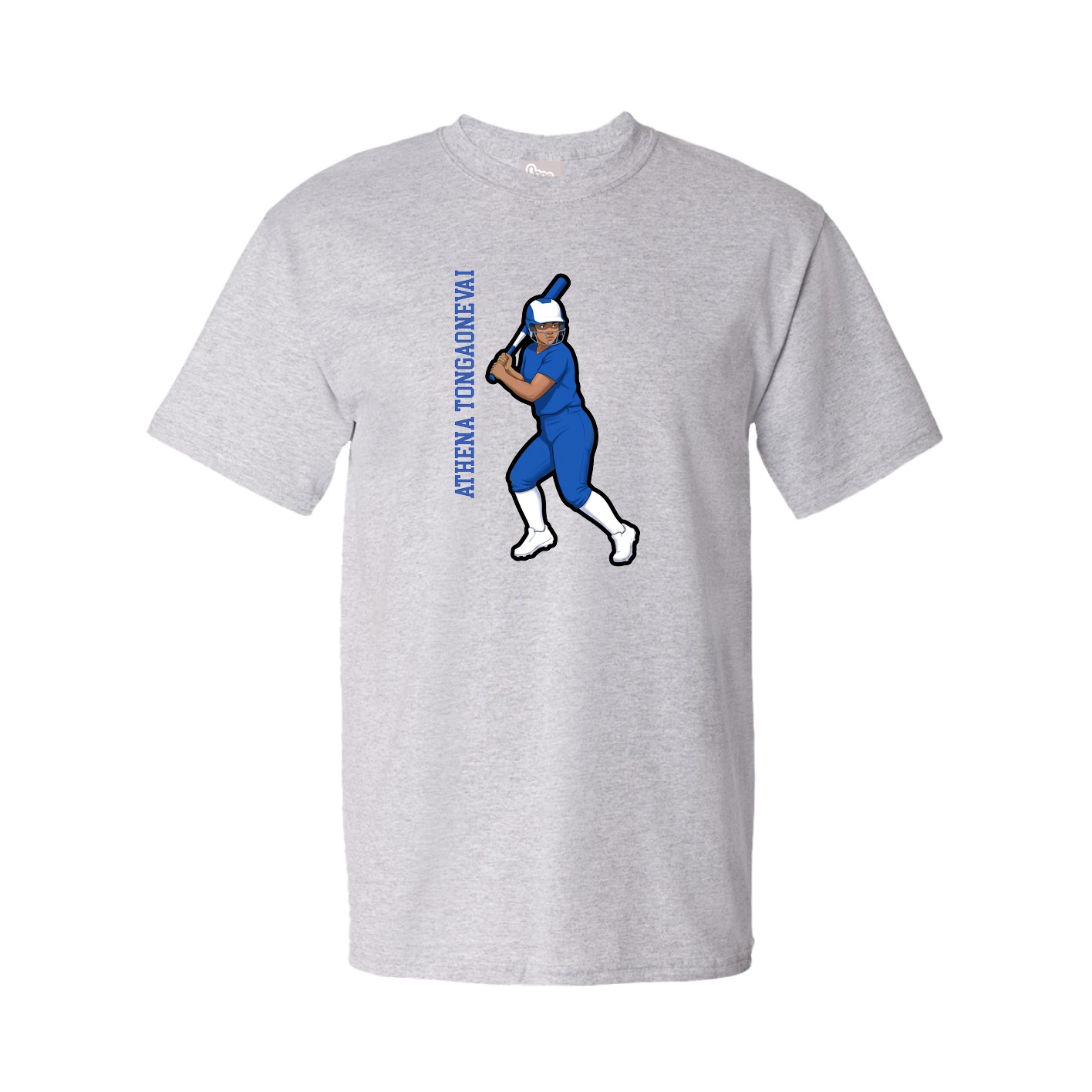 Youth Tee — Name Vertical in Grey