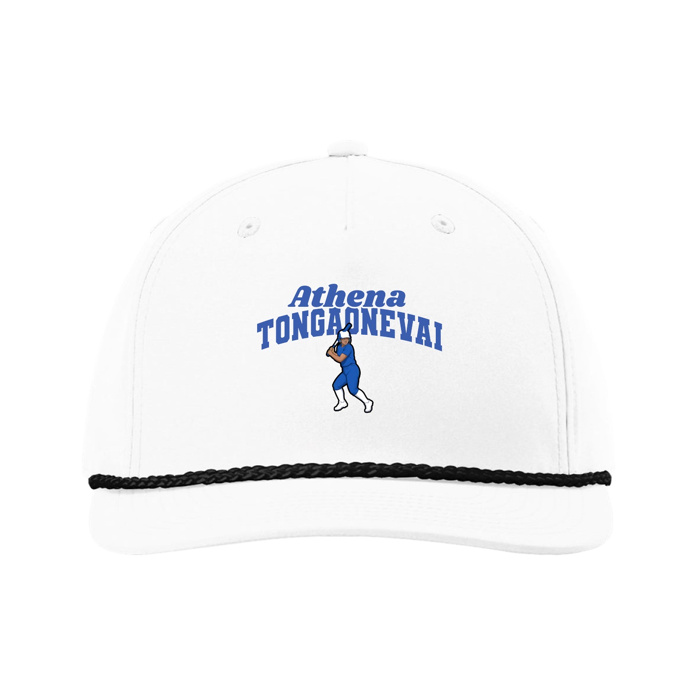 Five-Panel Classic Rope Cap — Signature Arch in White