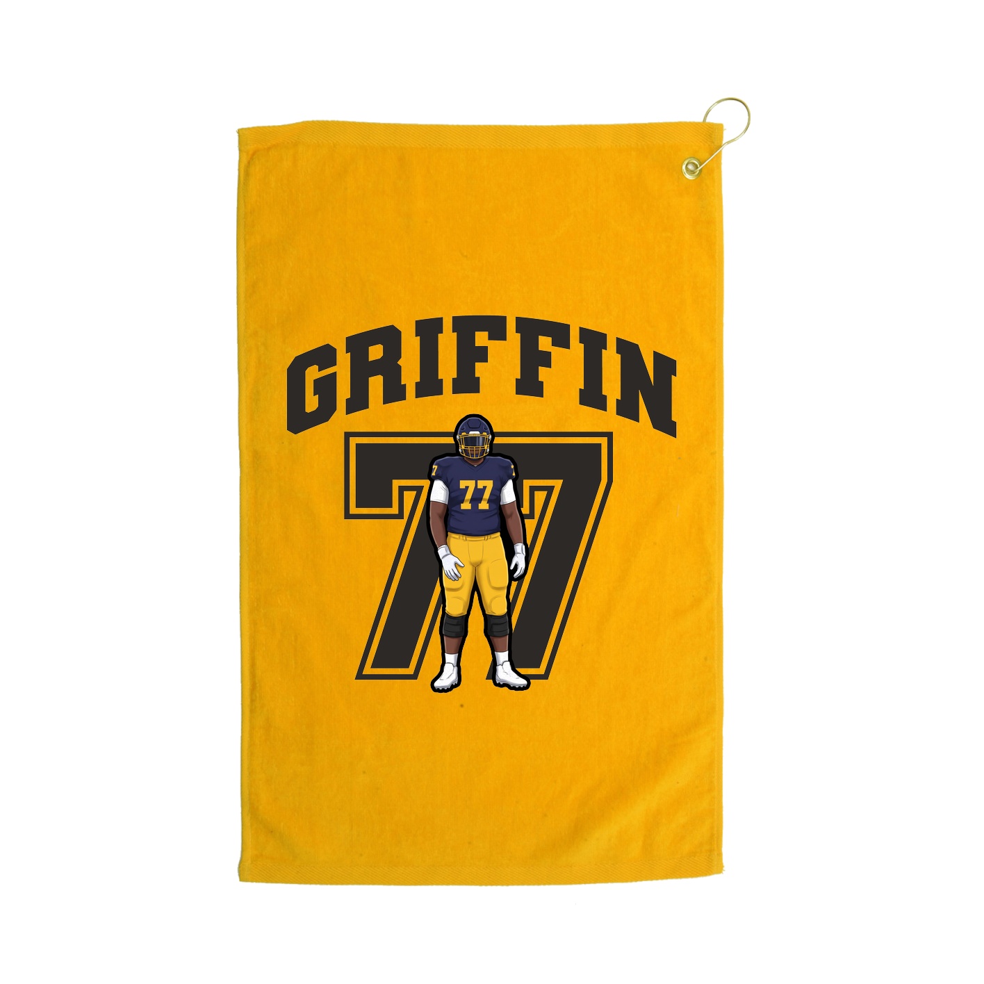 Golf Towel — Number in Gold
