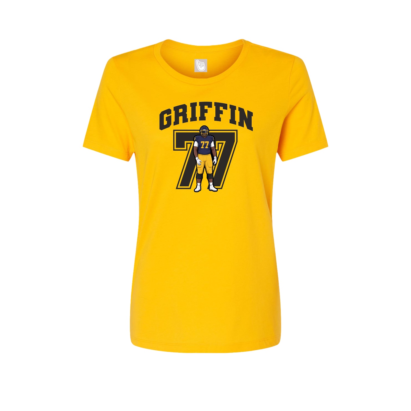 Fitted Women's Tee — Number in Gold