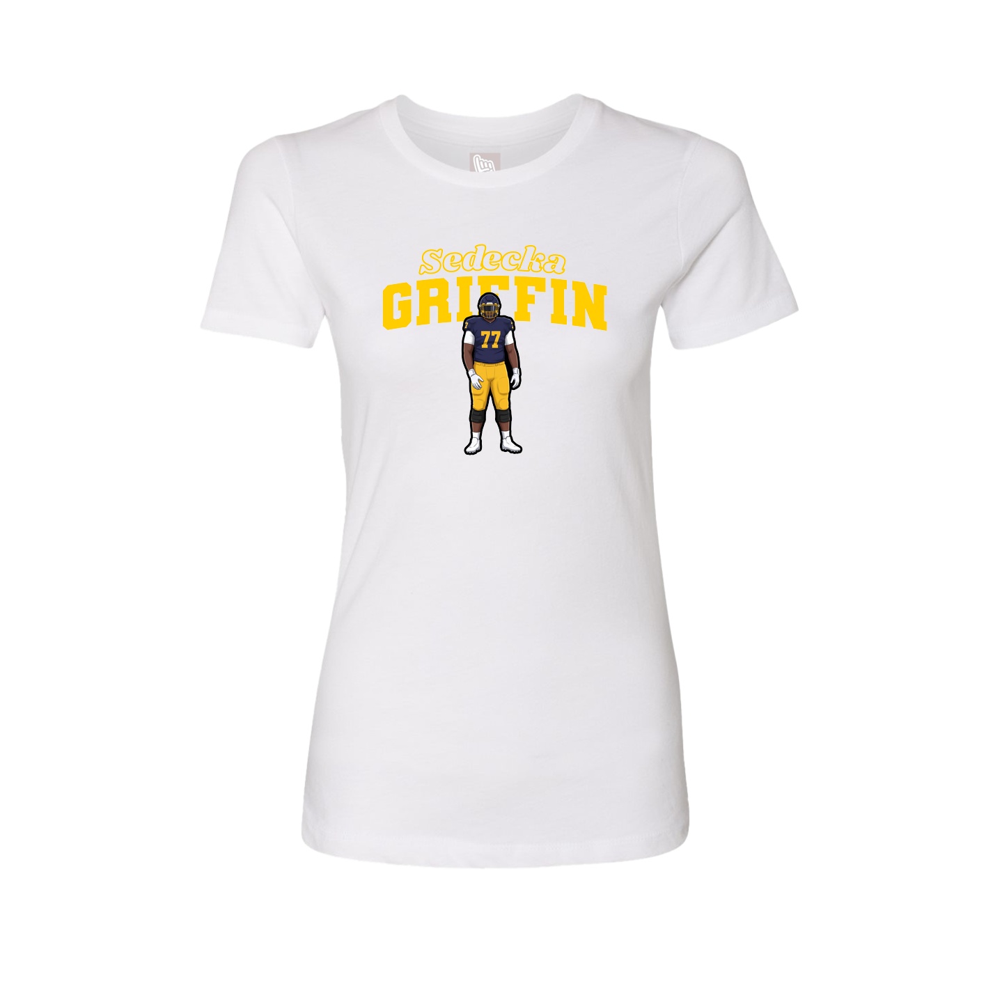 Fitted Women's Tee — Name Arch in White
