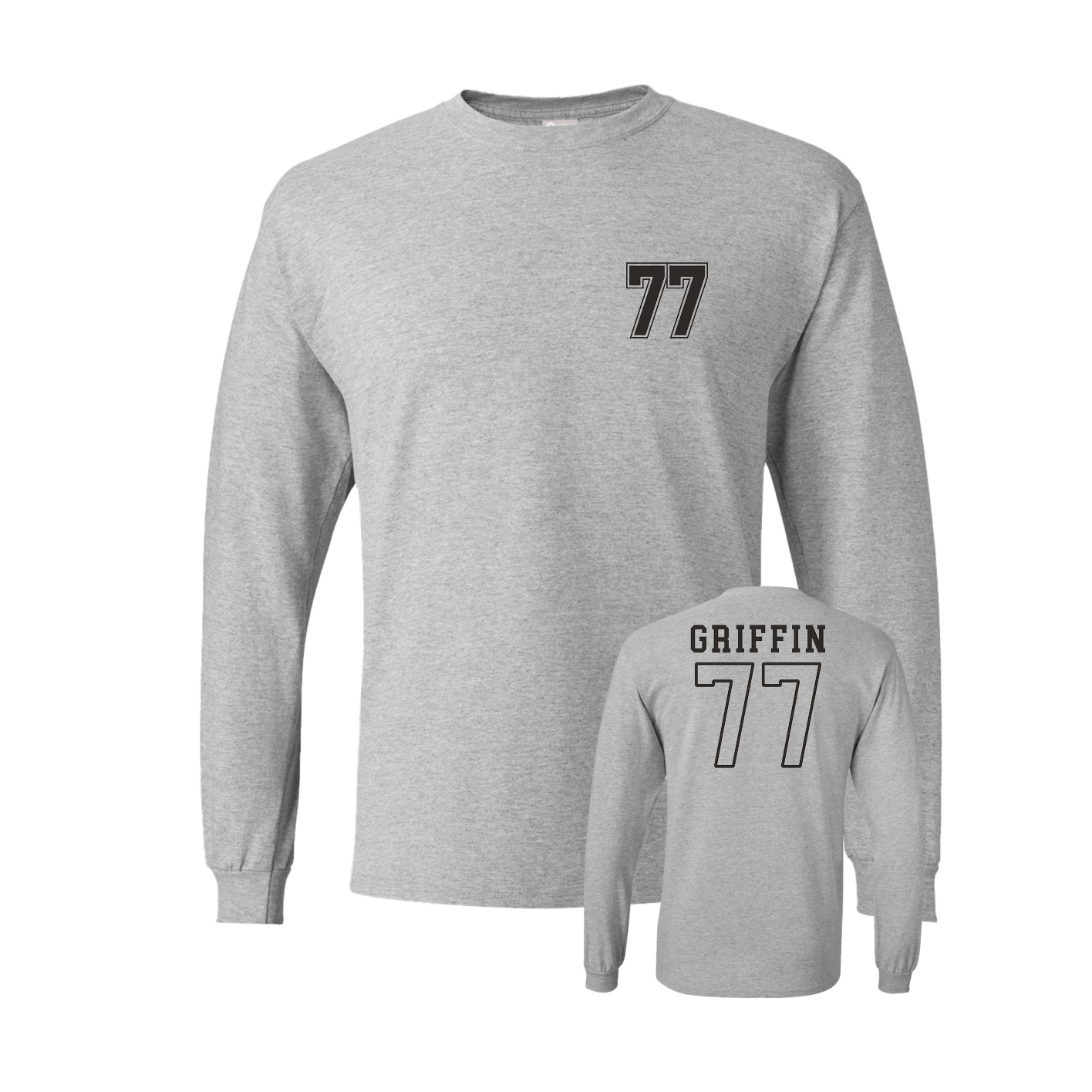 Long Sleeve Tee — Chest Back in Grey