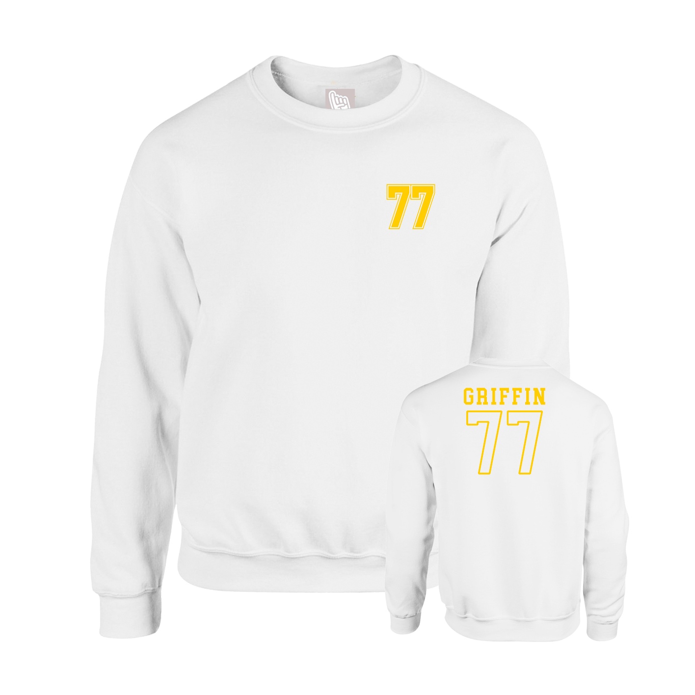 Fleece Crew — Chest Back in White