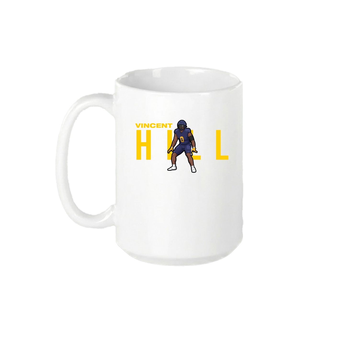 15oz Coffee Mug — Player Name in White