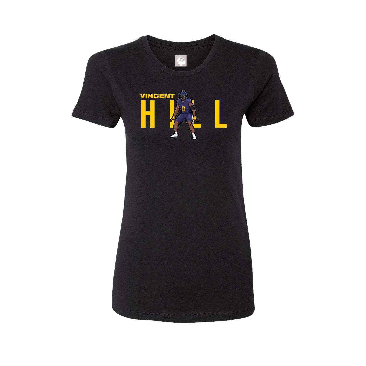 Fitted Women's Tee — Player Name in Black