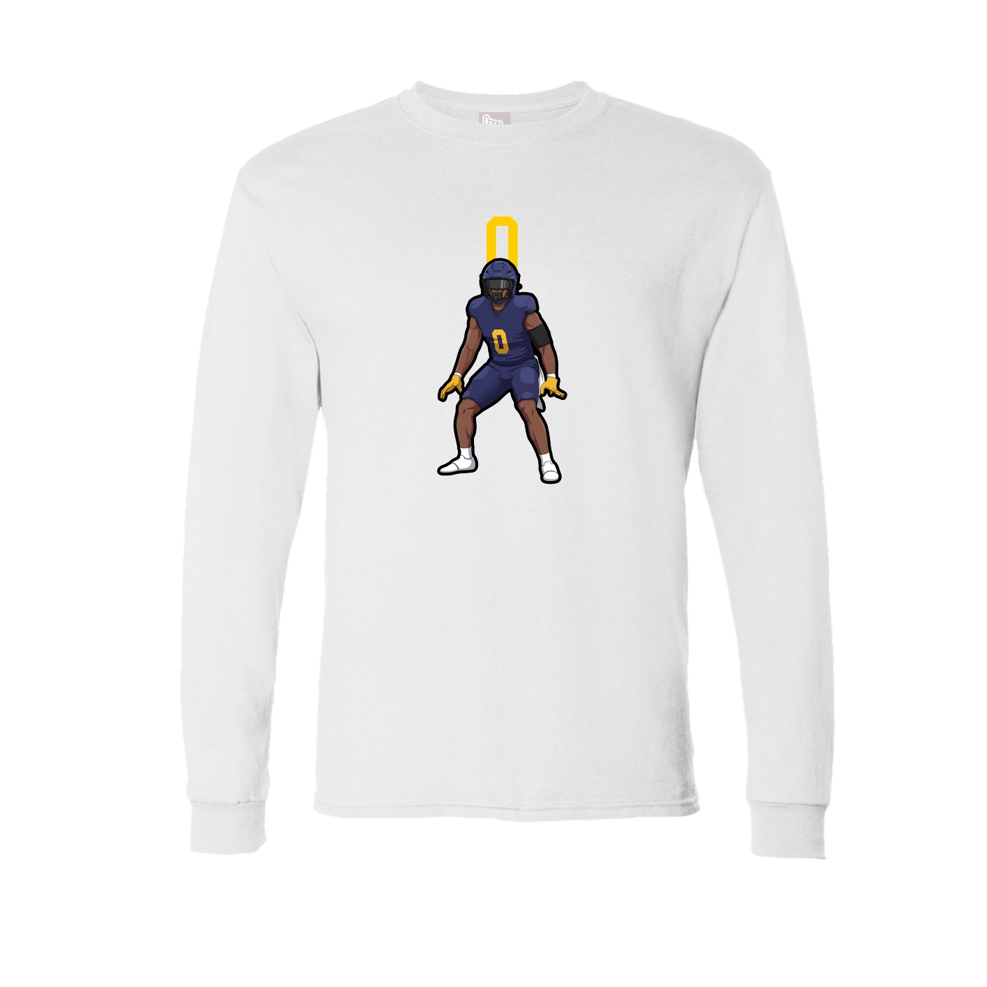 Long Sleeve Tee — Number Top in White