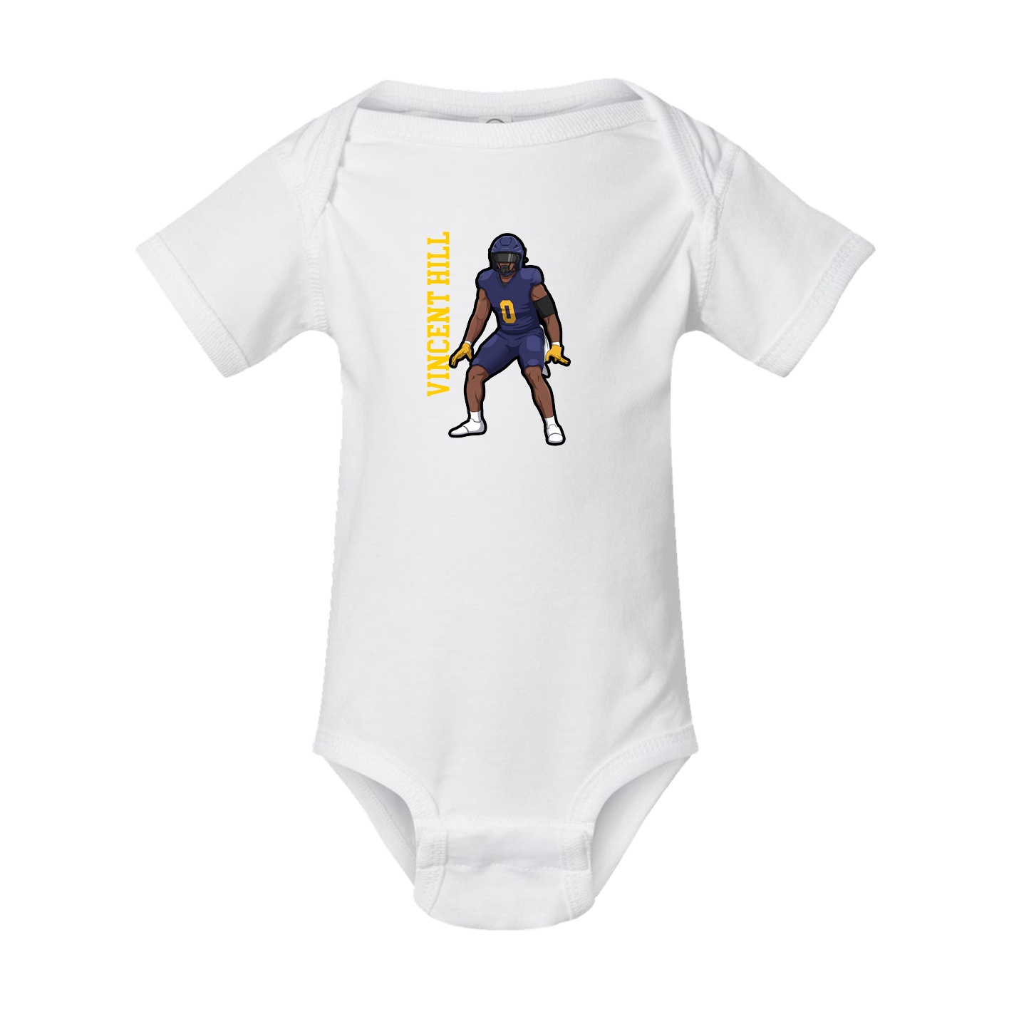 Baby Onesie — Name Vertical in White