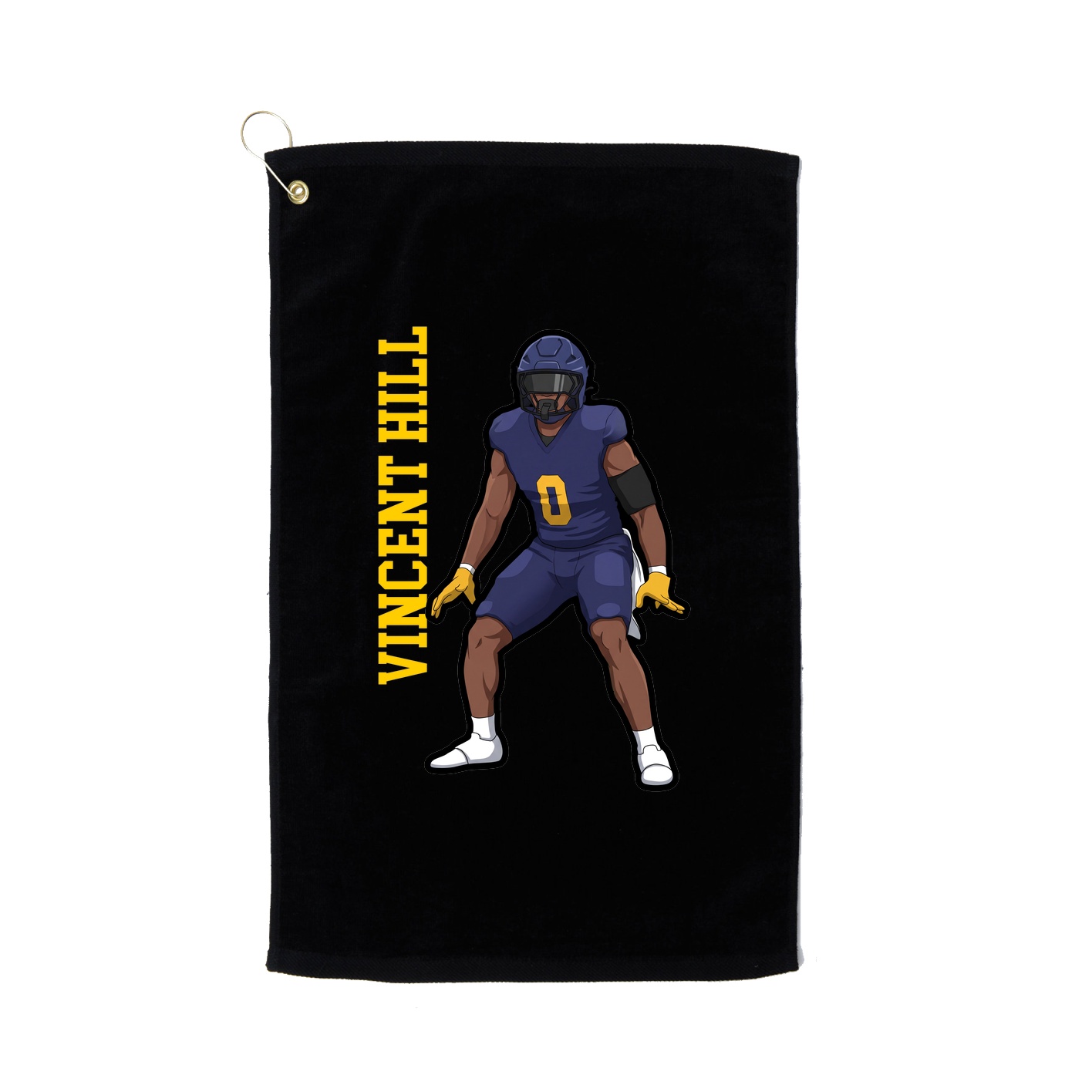 Golf Towel — Name Vertical in Black