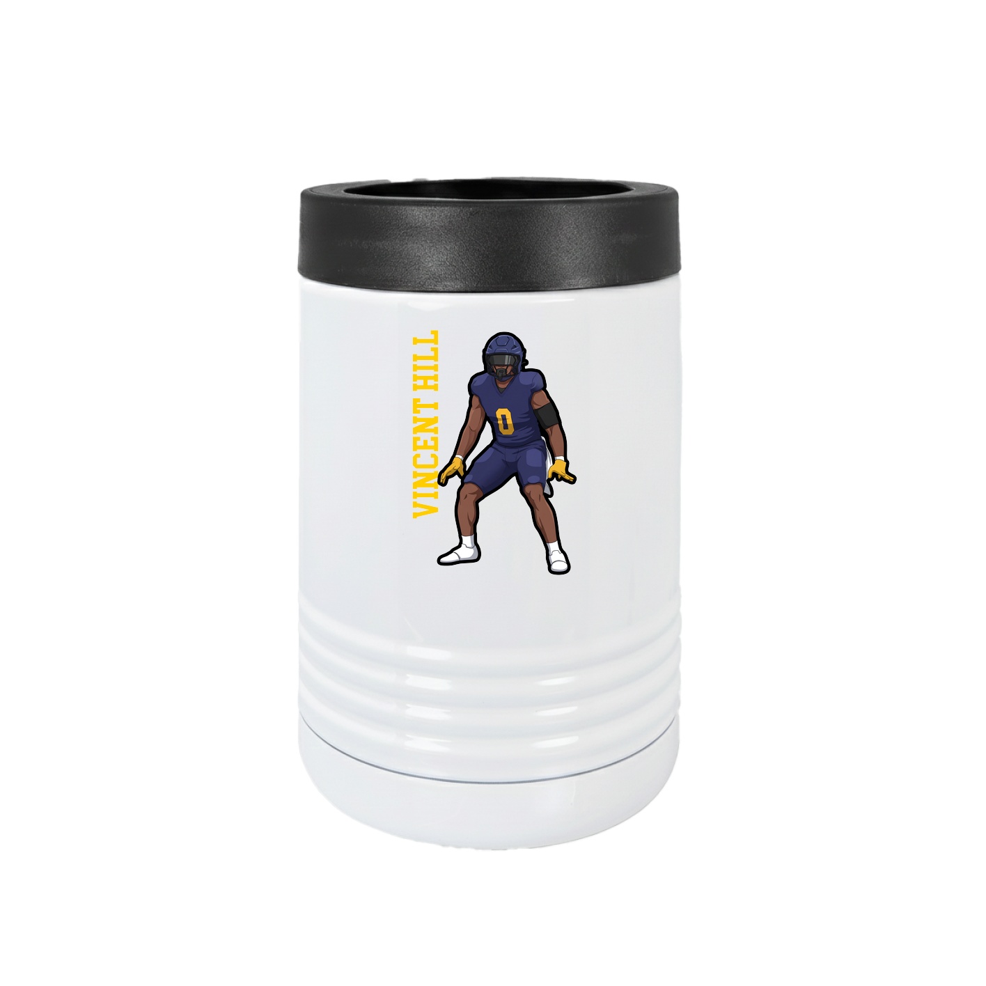 Beverage Holder — Name Vertical in White