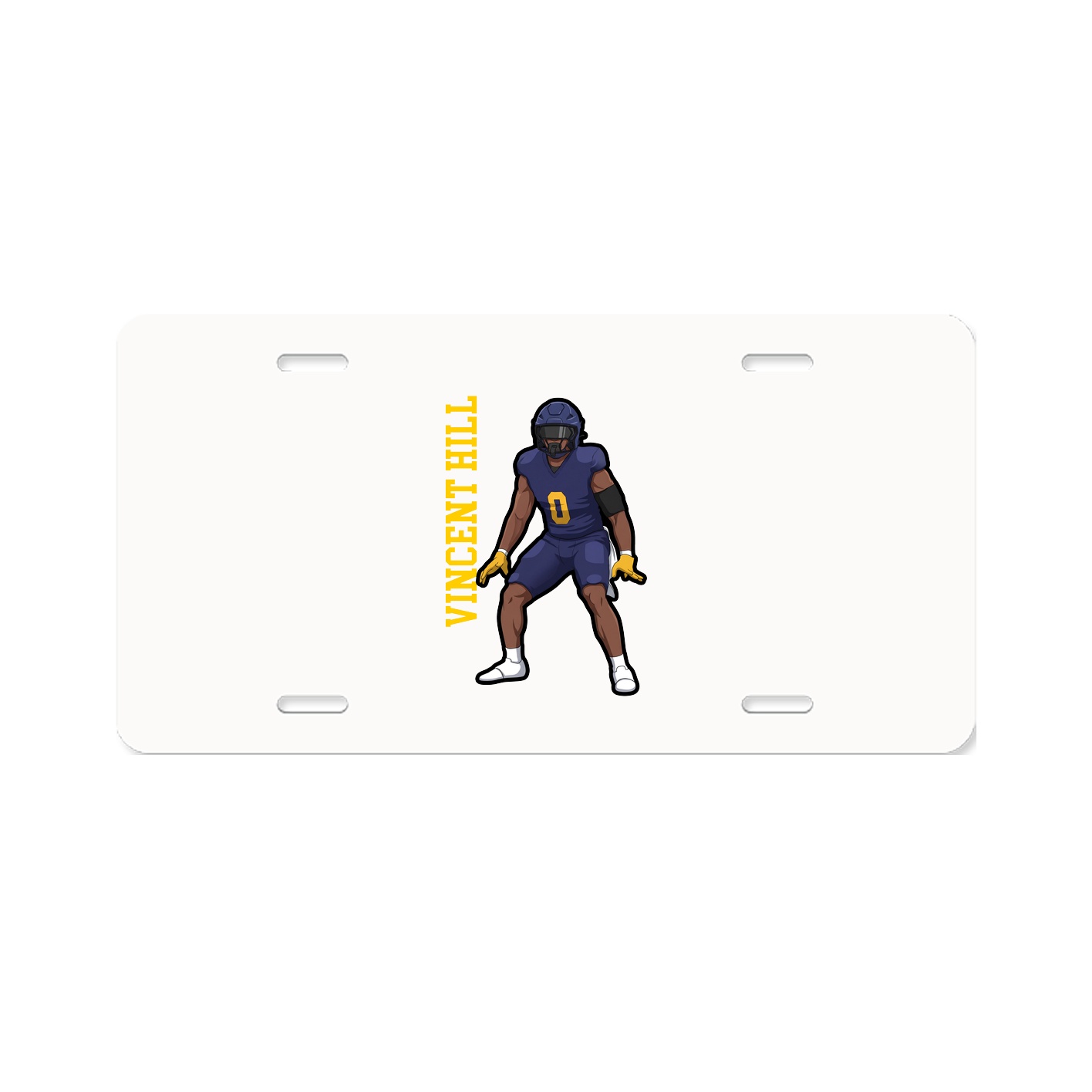 License Plate — Name Vertical in Classic