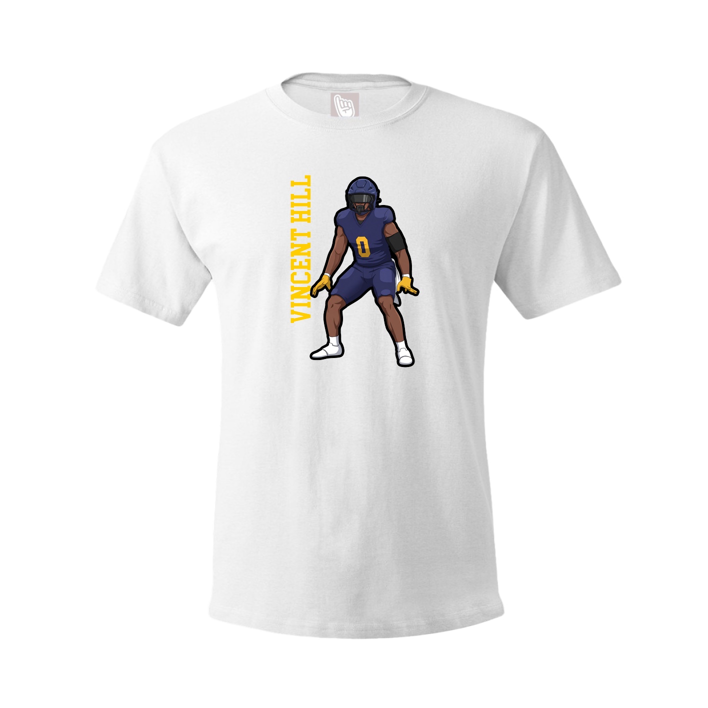 Tee — Name Vertical in White